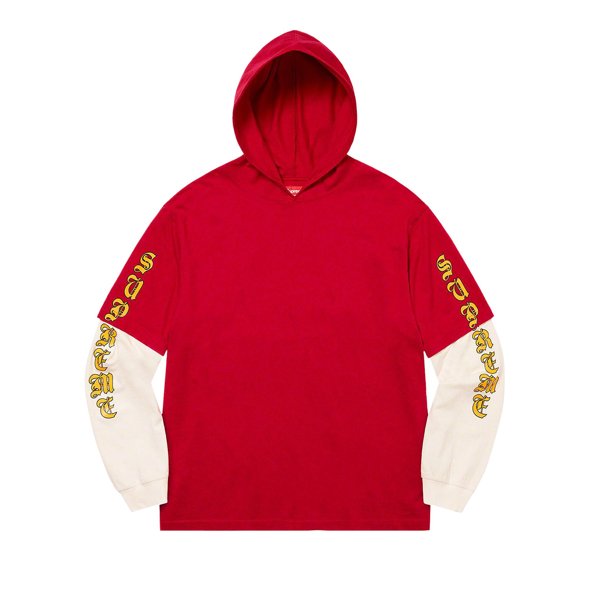Pre-owned Supreme Layered Hooded Long-sleeve Top 'red' | Men's Size M