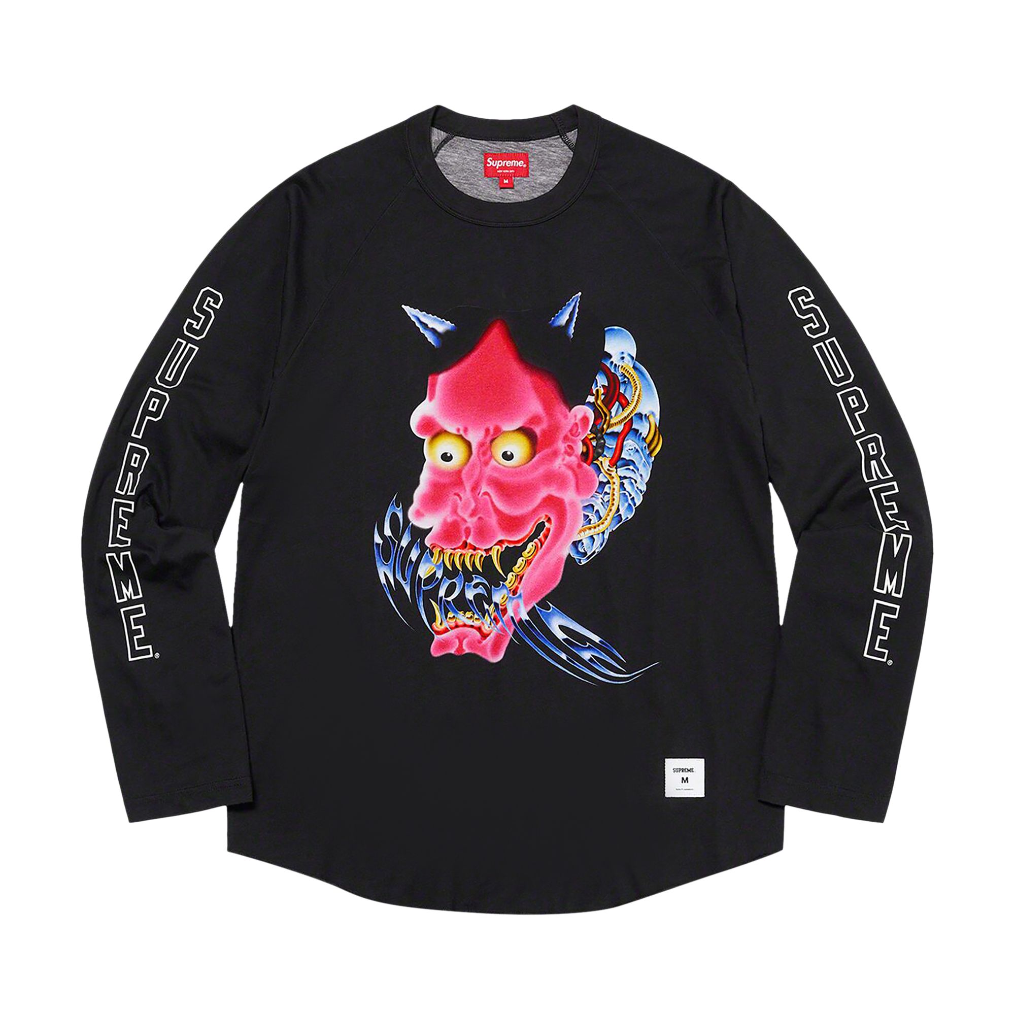 Supreme Demon Raglan Long-Sleeve Top 'Black' | Men's Size XL