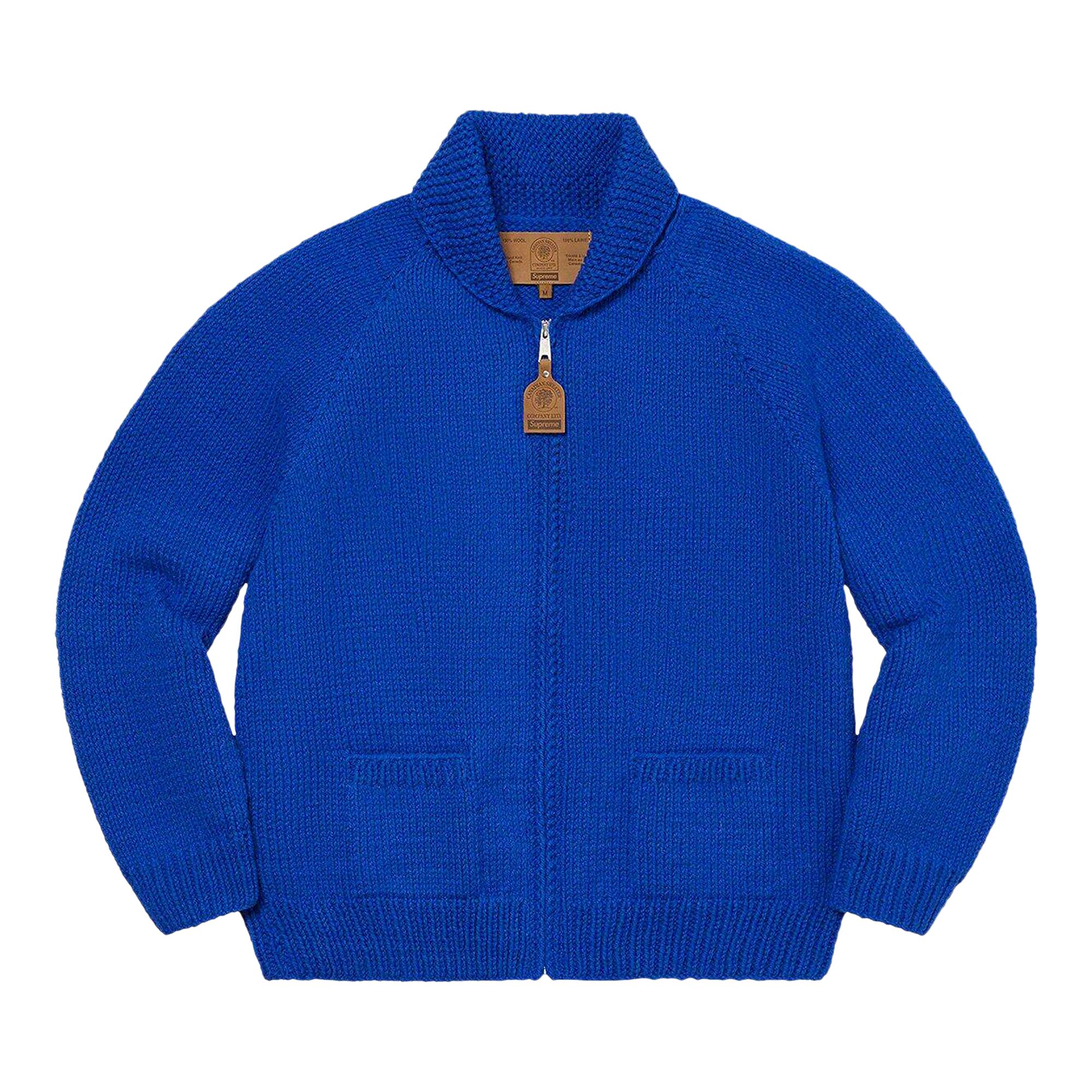 Pre-owned Supreme Box Logo Cowichan Sweater 'royal' | Blue | Men's Size M