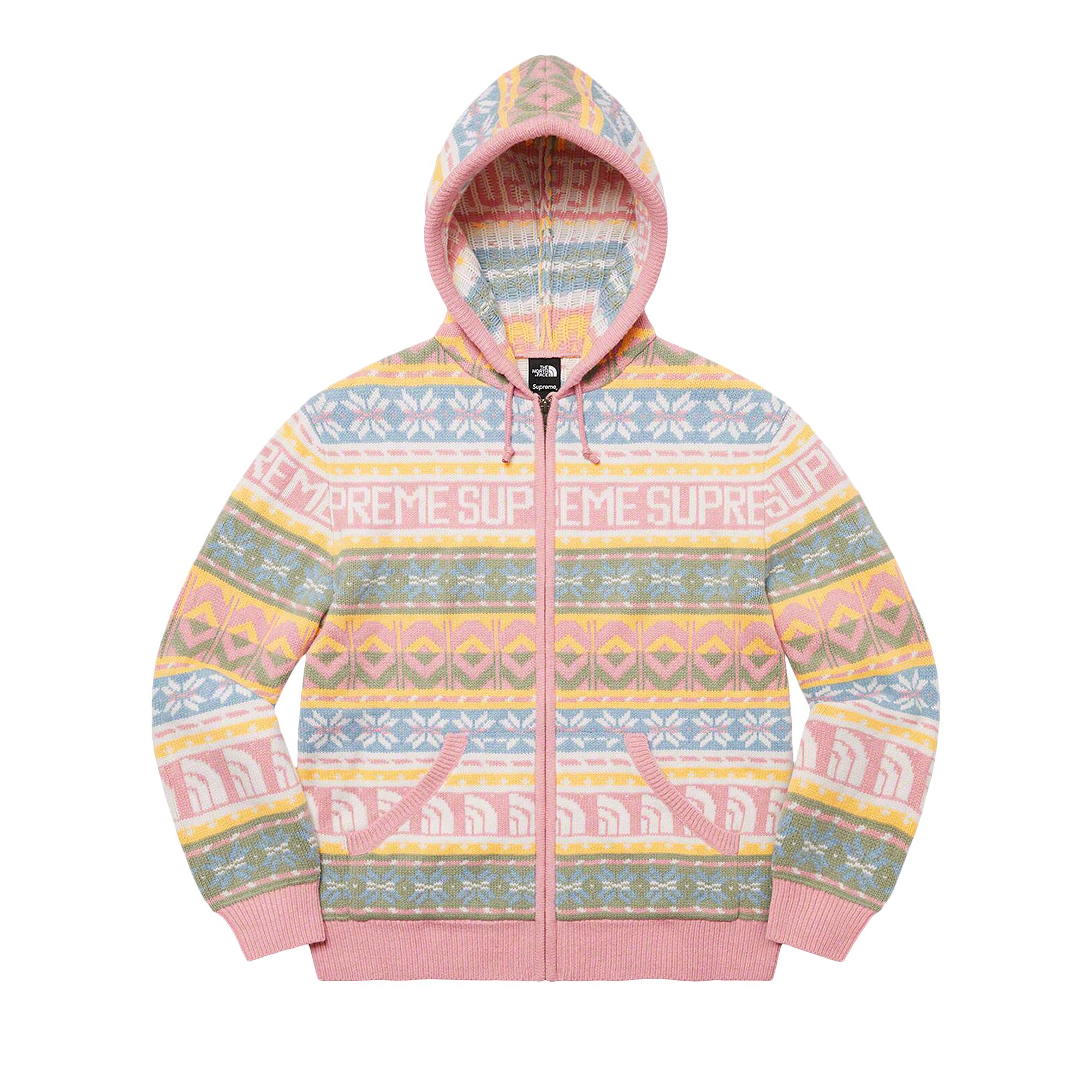 Supreme x The North Face Zip Up Hooded Sweater 'Pink' | Men's Size L