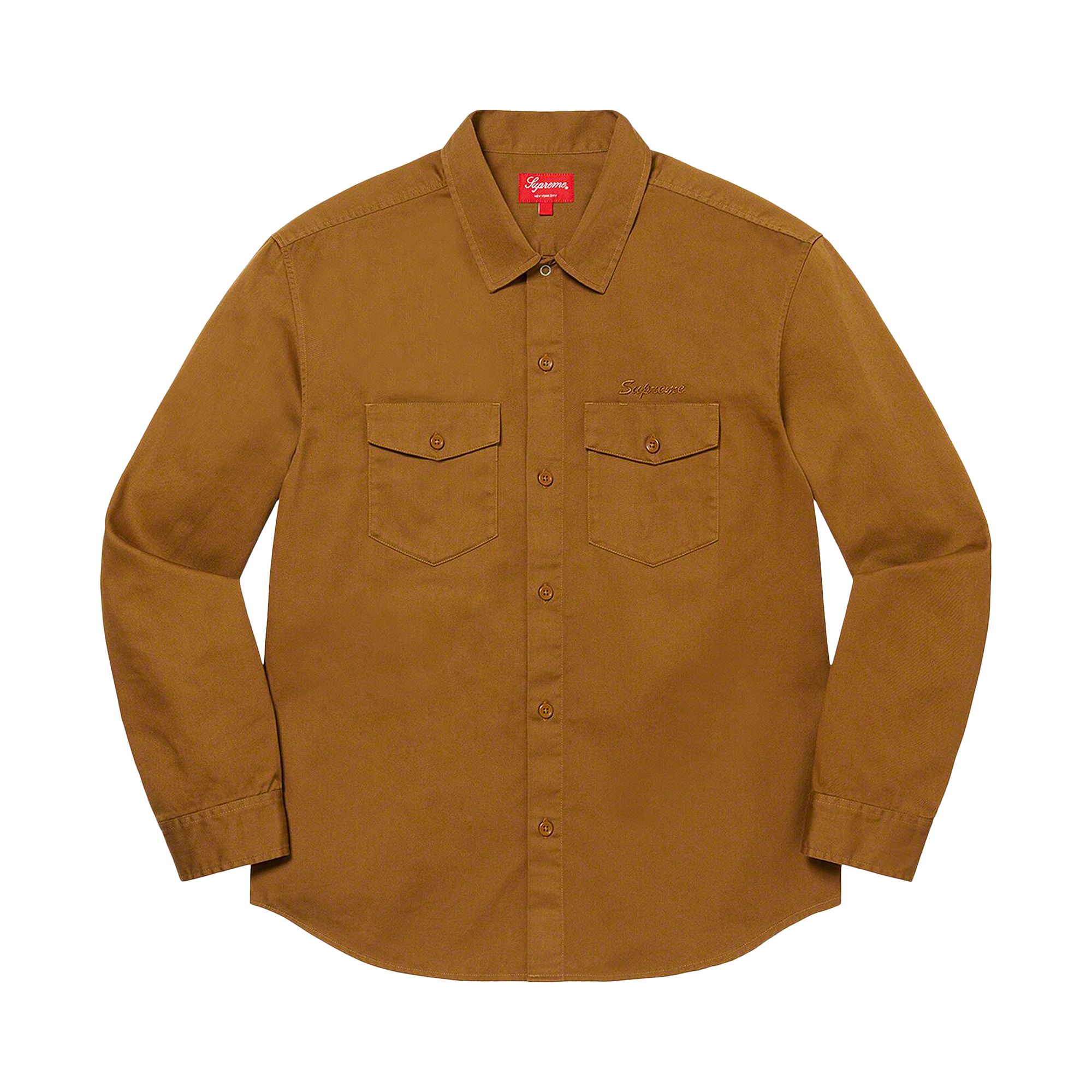 SUPREME SUPREME X RAYMOND PETTIBON WORK SHIRT 'WASHED BROWN'