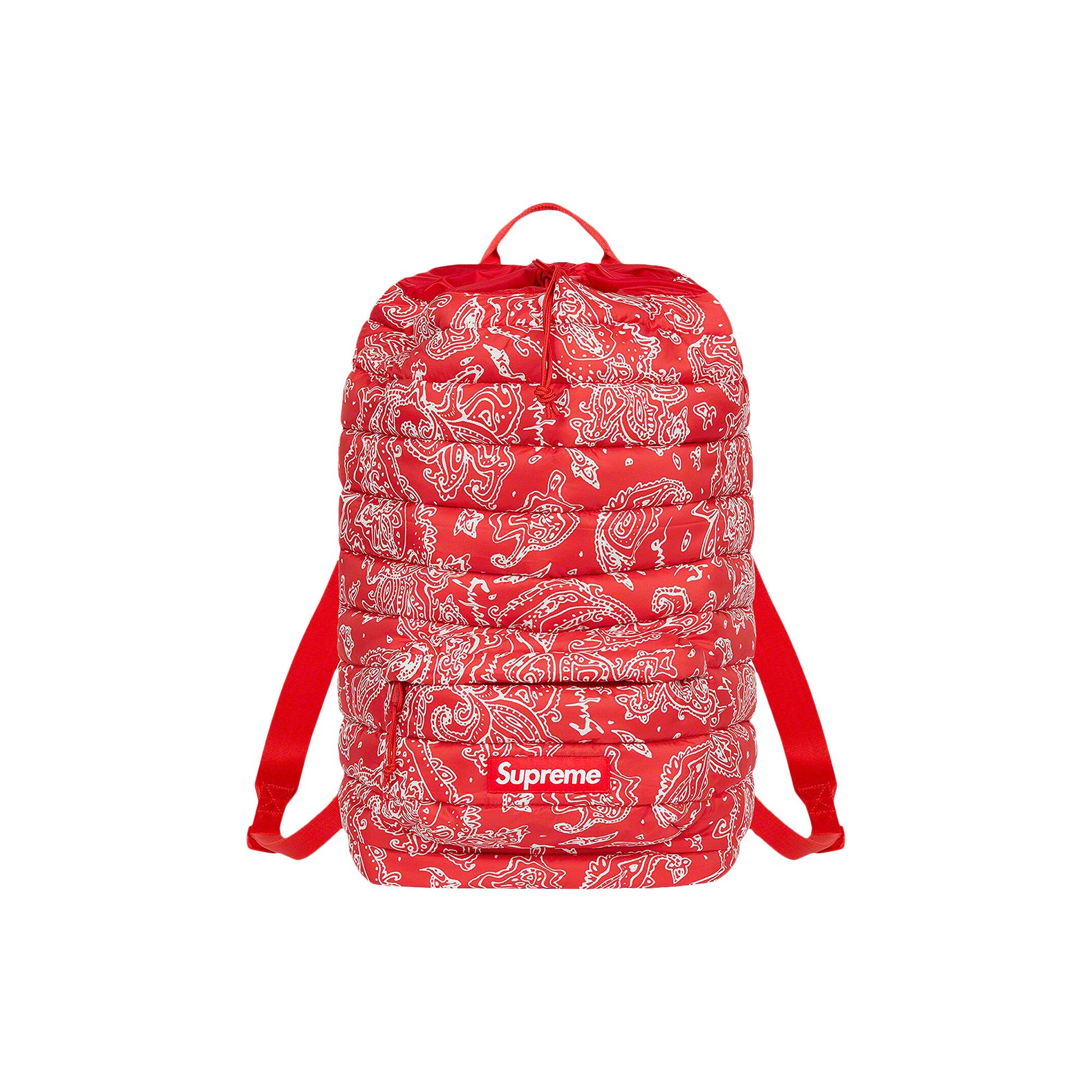Supreme Puffer Backpack 'Red Paisley' | Men's Size Onesize