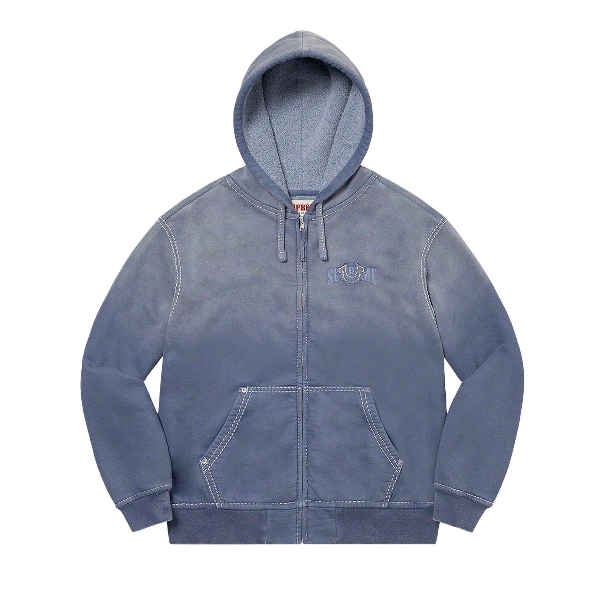 Pre-owned Supreme X True Religion Zip Up Hooded Sweatshirt 'indigo' In Blue