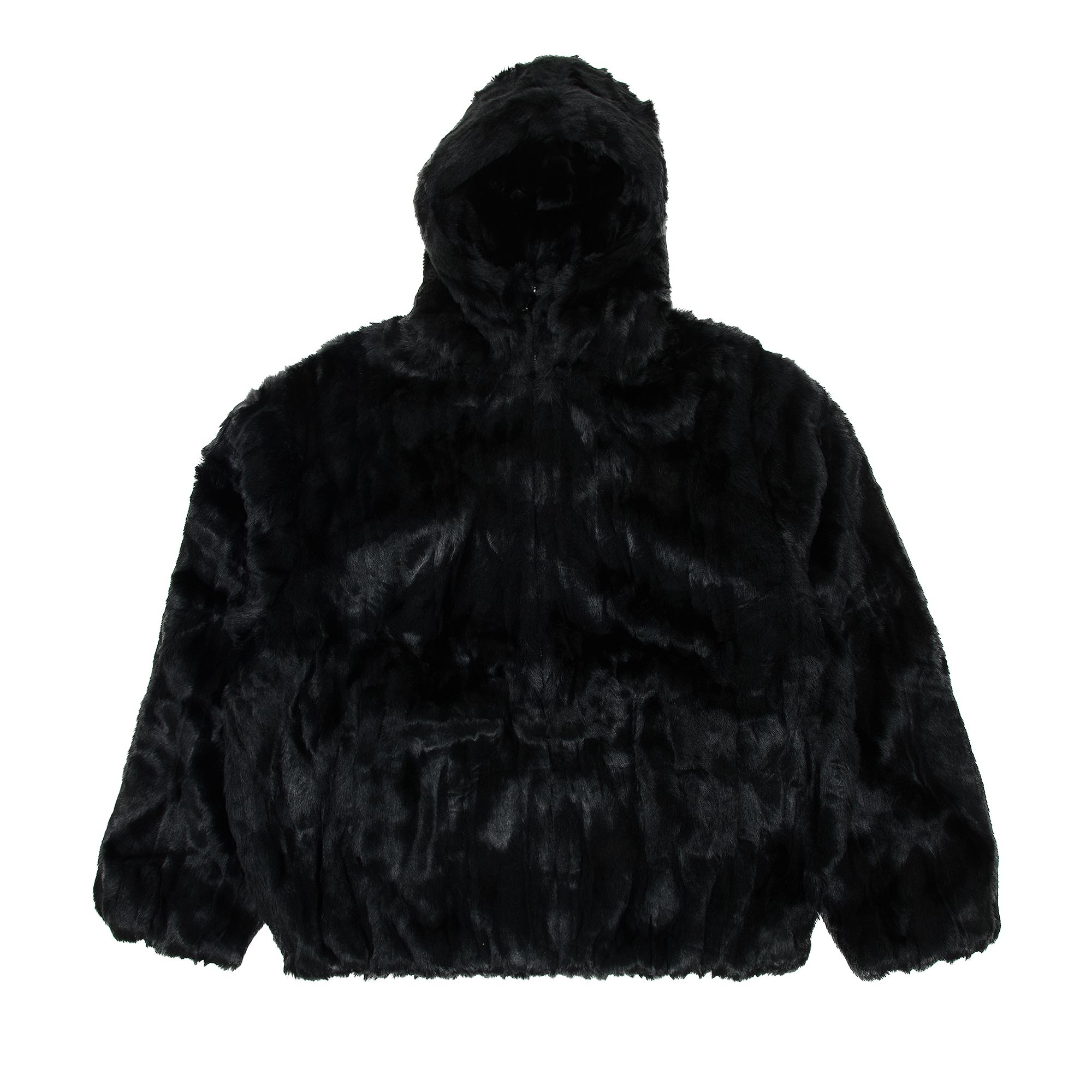 Supreme Faux Fur Hooded Jacket 'Black' | Men's Size XL