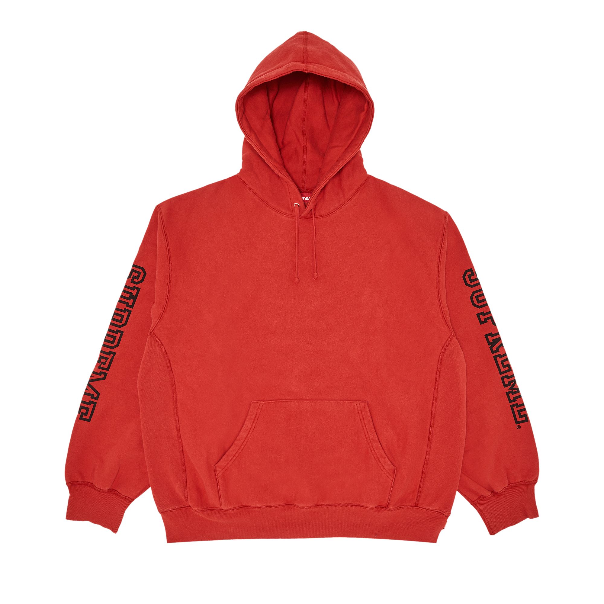 Pre-owned Supreme Collegiate Sleeve Hooded Sweatshirt 'burnt Red'