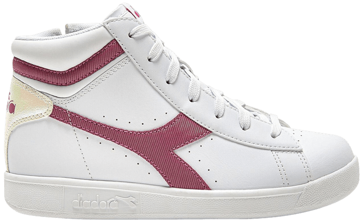 Diadora Game P High Big Kid White Claret Red