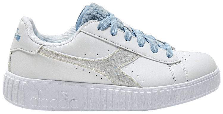 Diadora Game Step Premium Big Kid Fluffy   White Blue Cashmere