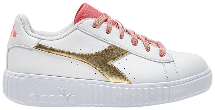 Diadora Game Step P Glitch Big Kid White Gold