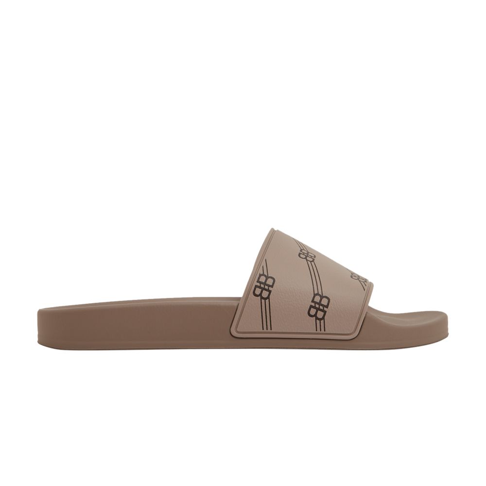 Balenciaga Wmns Pool Slides 'BB Monogram - Brown' | Grey | Women's Size 40