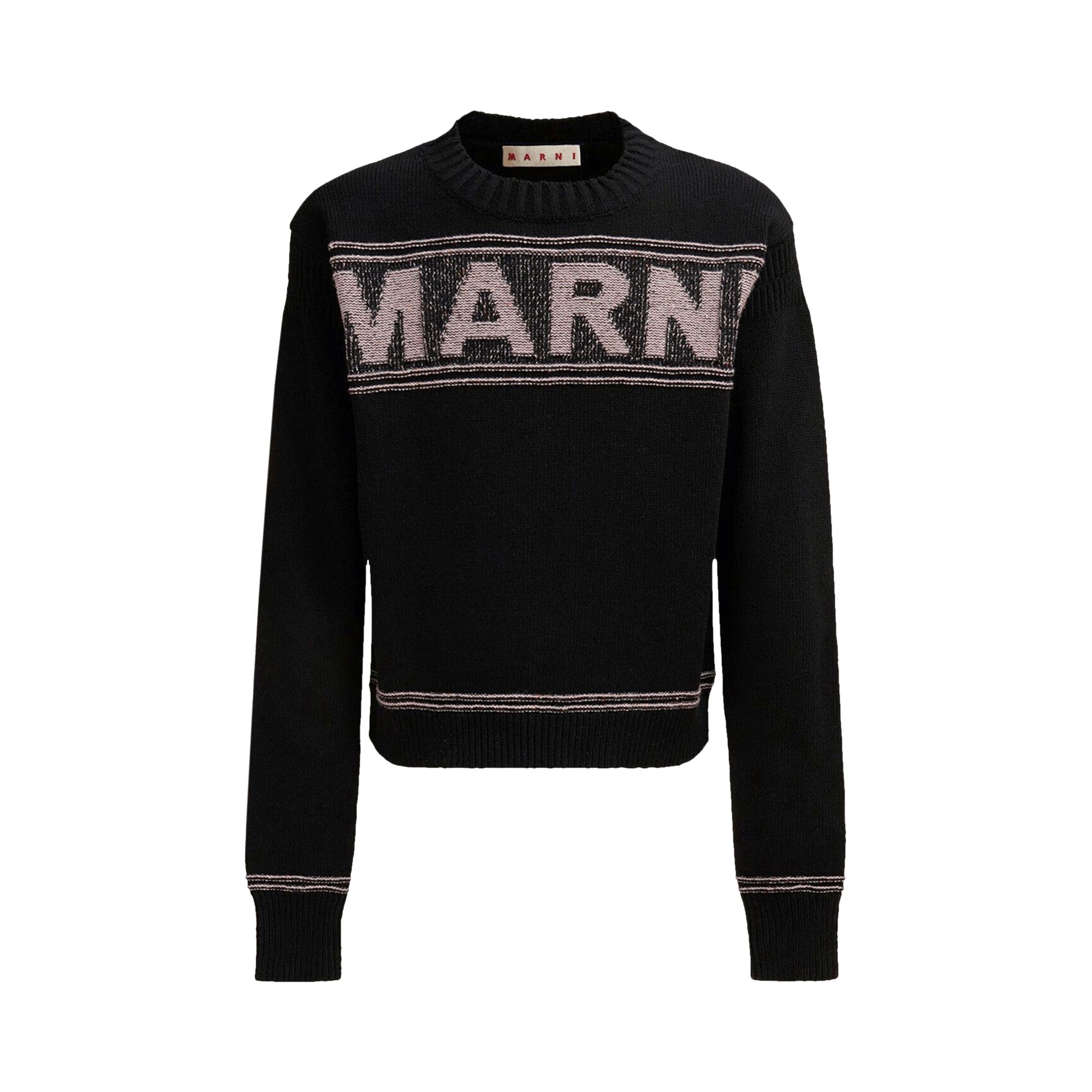 Pre-owned Marni Fisherman Logo Knit Sweatshirt 'black' | Men's Size 50