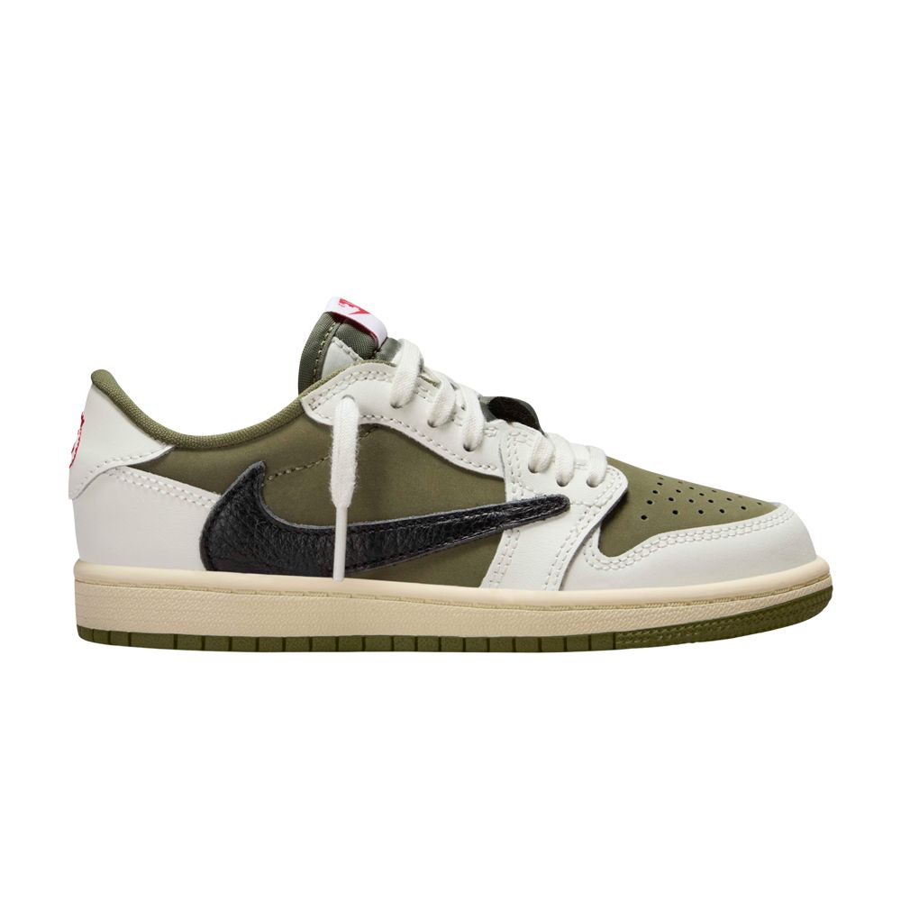 Travis Scott x Air Jordan 1 Retro Low OG SP PS 'Reverse Olive / Medium Olive' | Green | Kid's Size 10.5