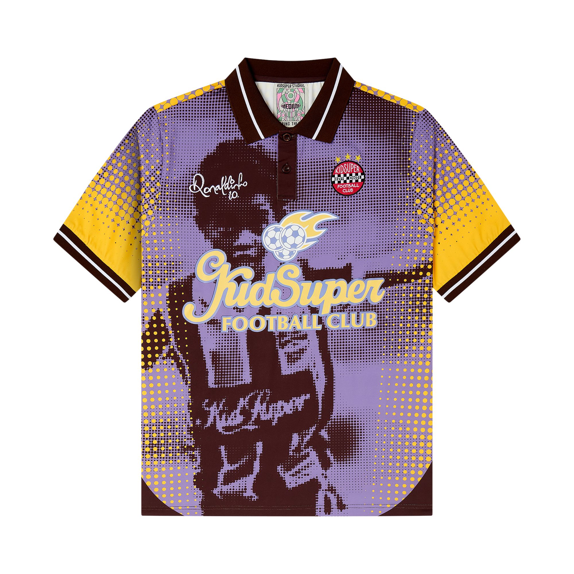 KidSuper x Ronaldinho Soccer Jersey 'Brown/Yellow' | Men's Size XL