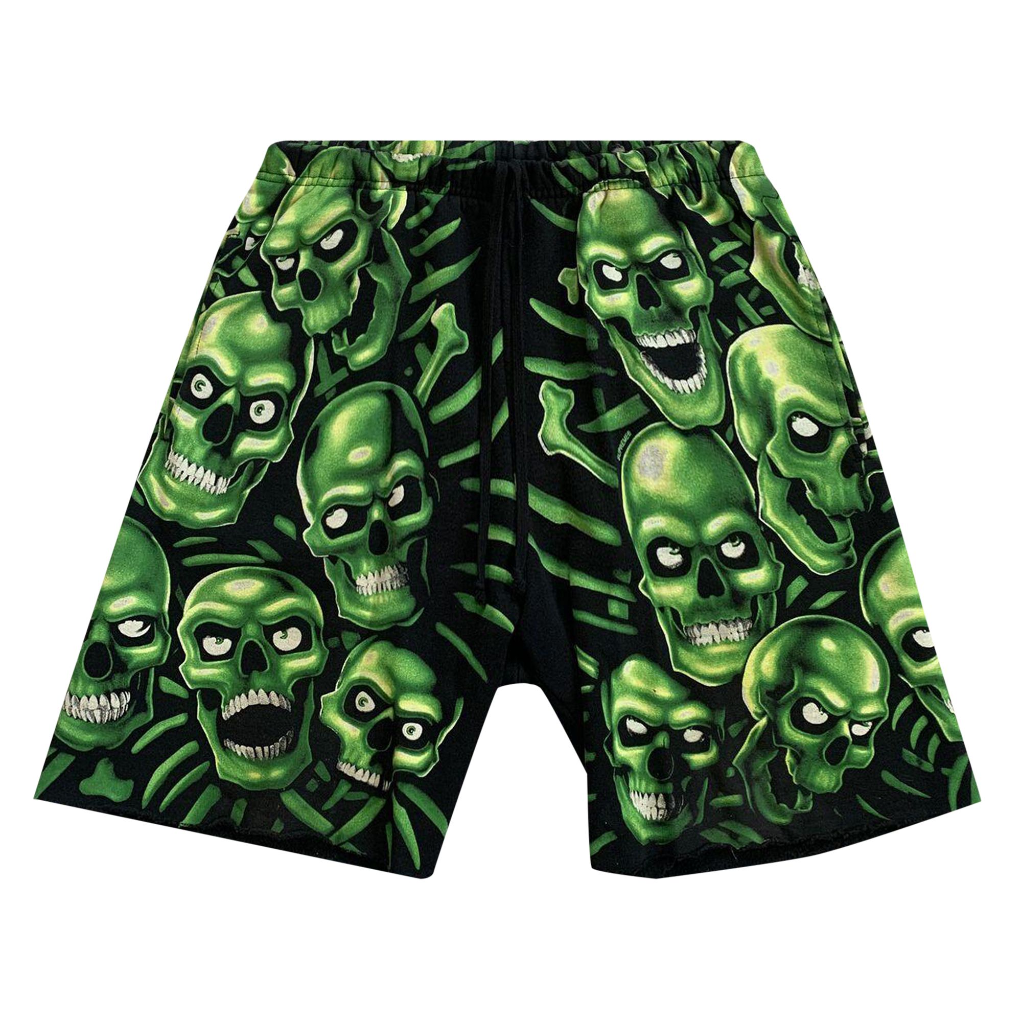 Pre-owned Supreme X Liquid Blue Skull Pile Shorts 'green' | Men's Size M