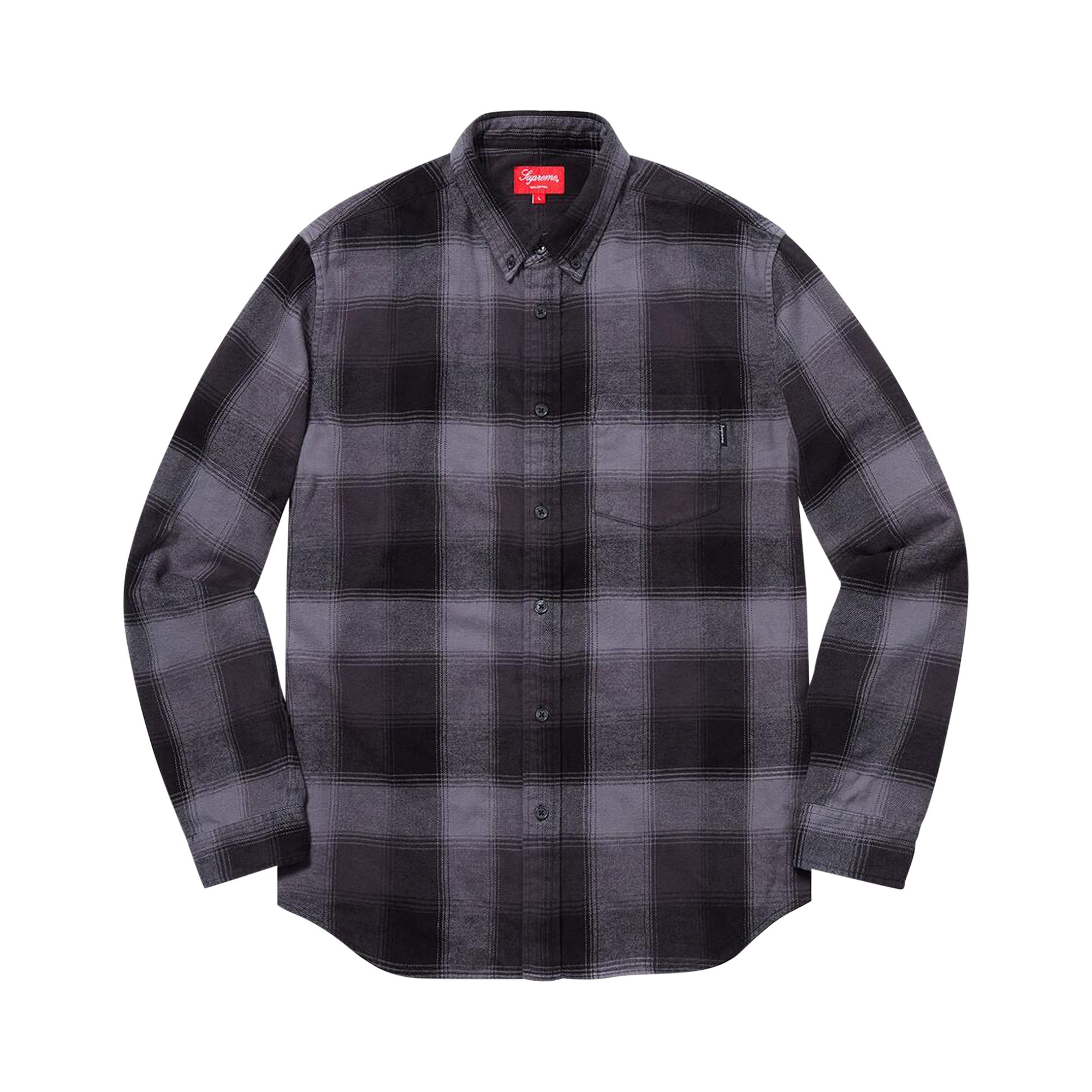Pre-owned Supreme Shadow Plaid Flannel Shirt 'black' | Men's Size L
