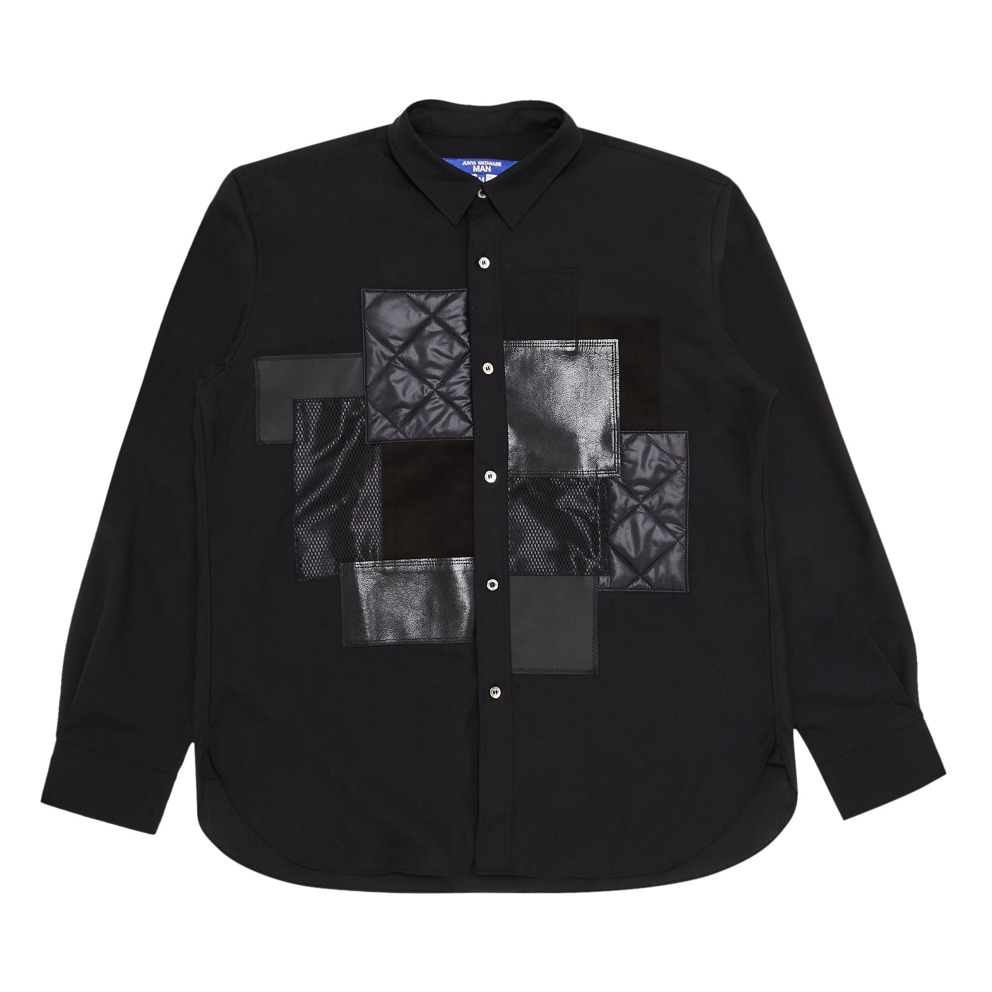 Pre-owned Junya Watanabe Man Patchwork Long-sleeve Shirt 'black' | Men's Size S