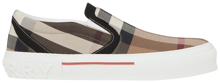 Burberry Curt Giant Vintage Check Slip On Birch Brown White