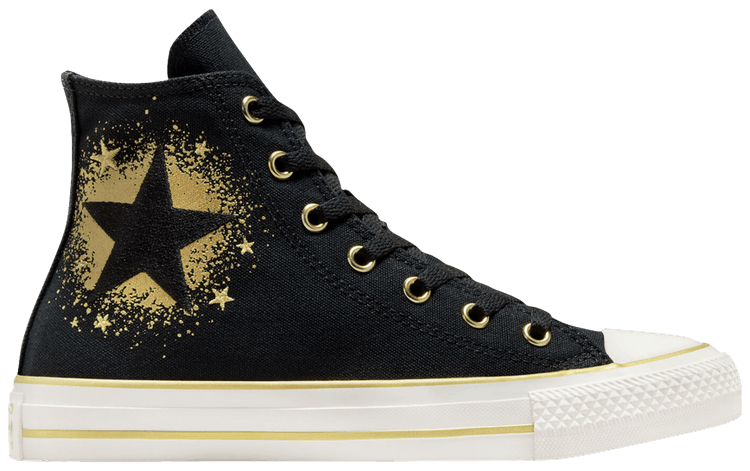 Buy Chuck Taylor All Star High GS Black Gold Star A12879C GOAT
