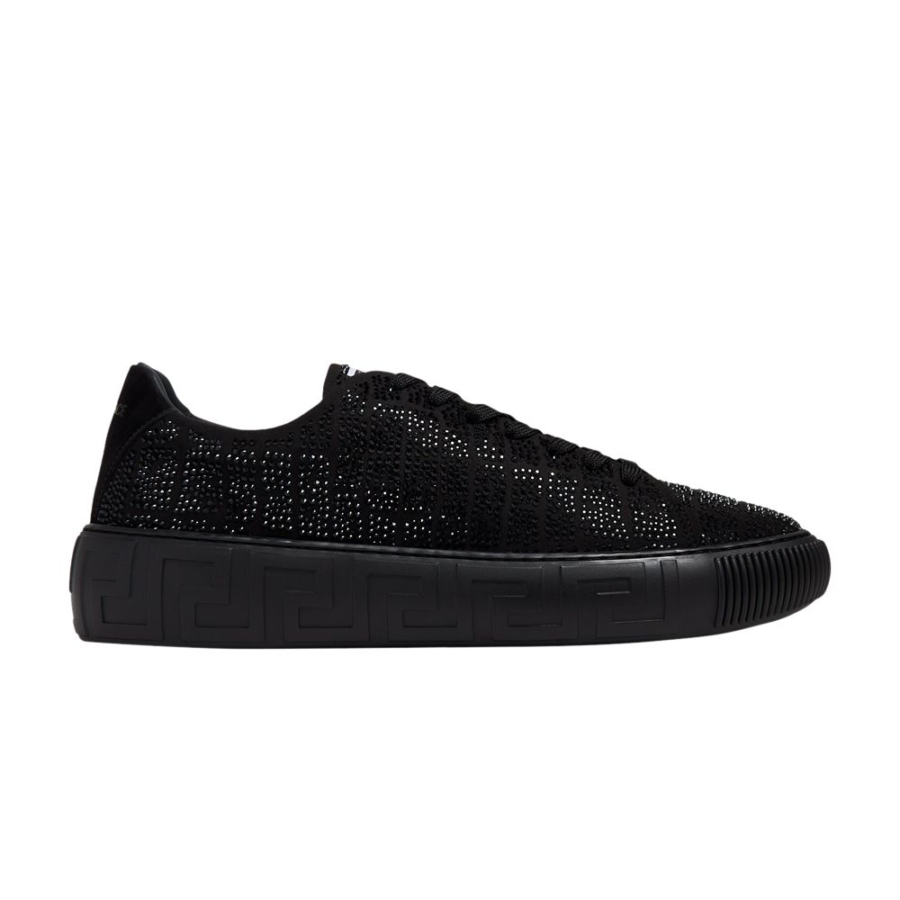 Pre-owned Versace Greca Low 'crystal Croc Effect - Black' | Men's Size 42