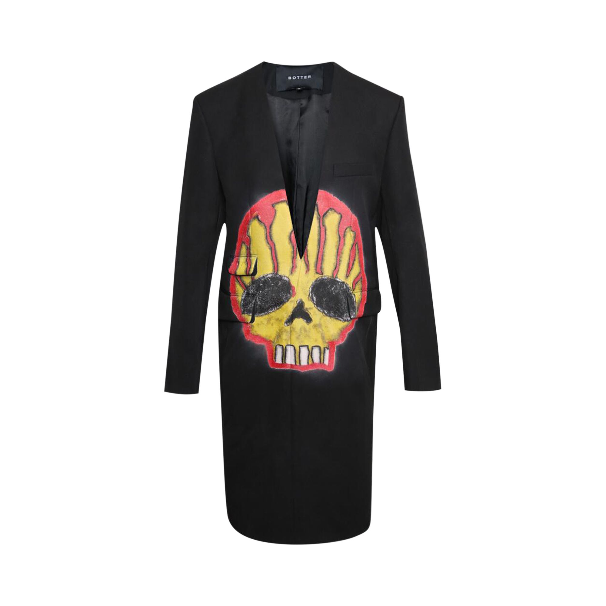 Pre-owned Botter Skull Print Long Blazer 'black' | Men's Size 52