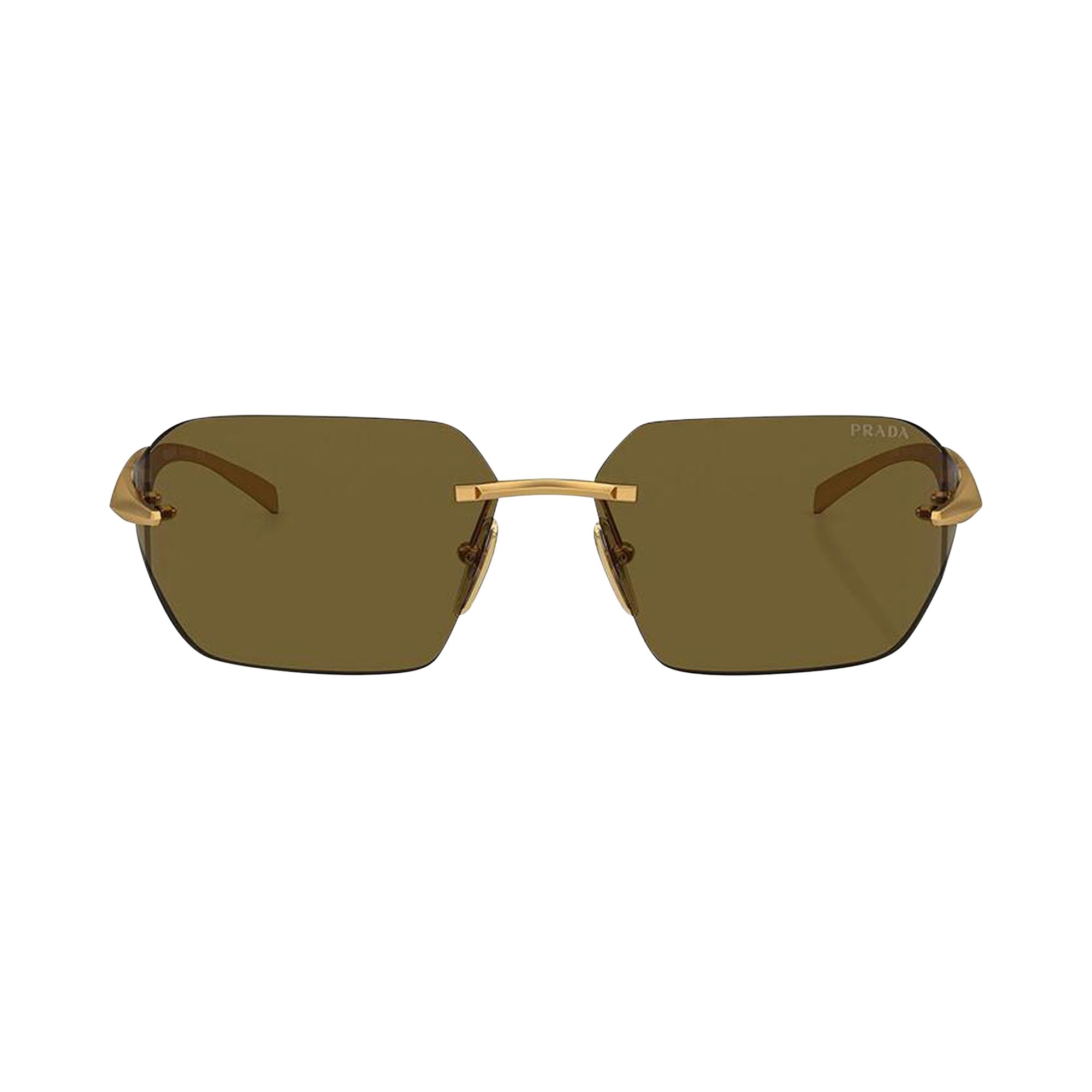 Prada Rimless Sunglasses 'Gold' | Brown | Women's Size Onesize