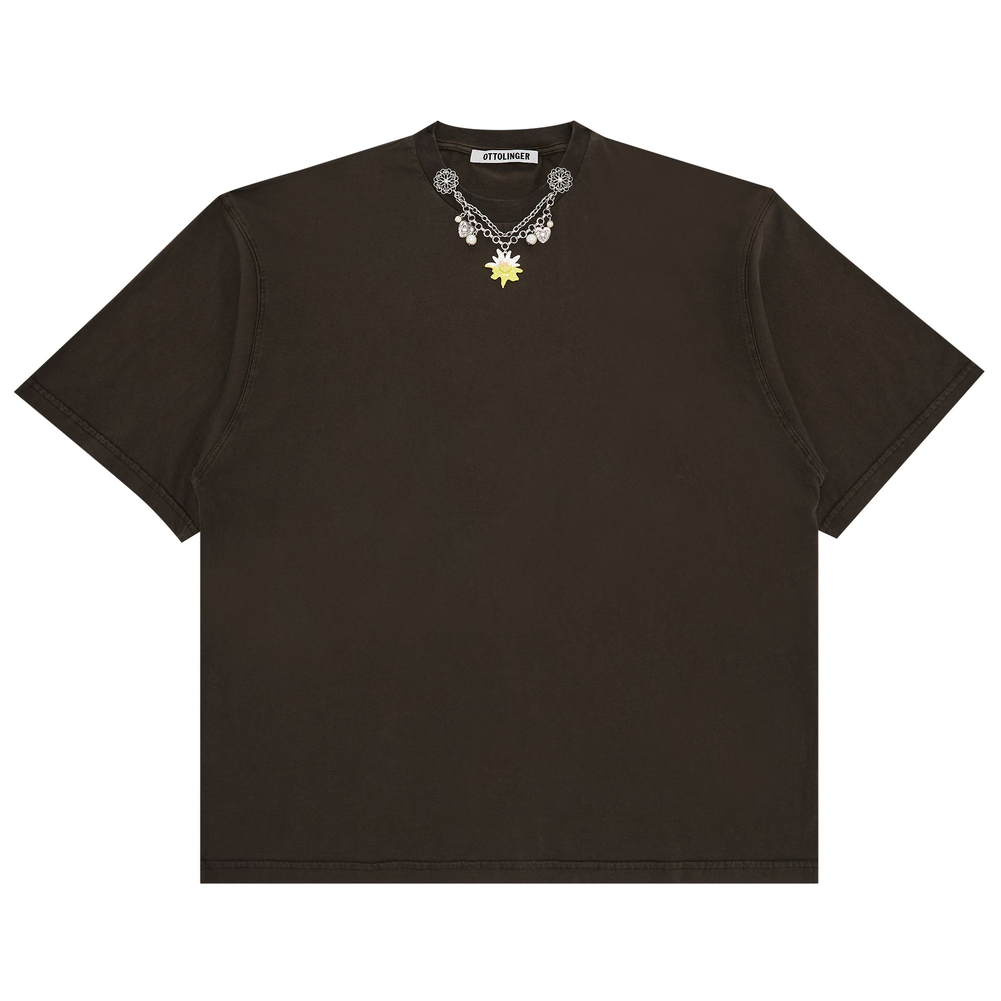 Pre-owned Ottolinger Oversized Charm T-shirt 'dark Brown Wash'