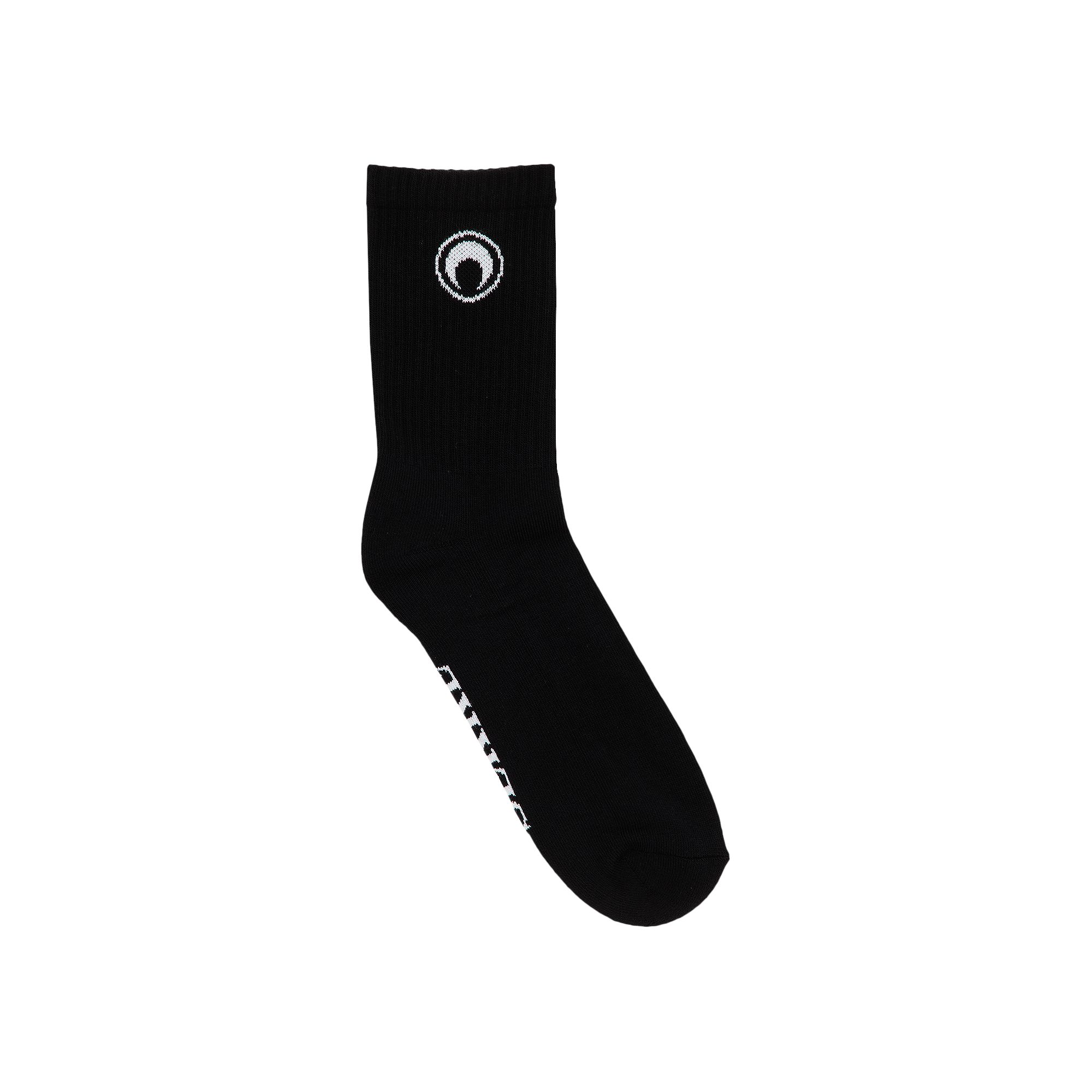 Marine Serre Moon Circle Ribbed Jersey Socks 'Black' | Men's Size Onesize