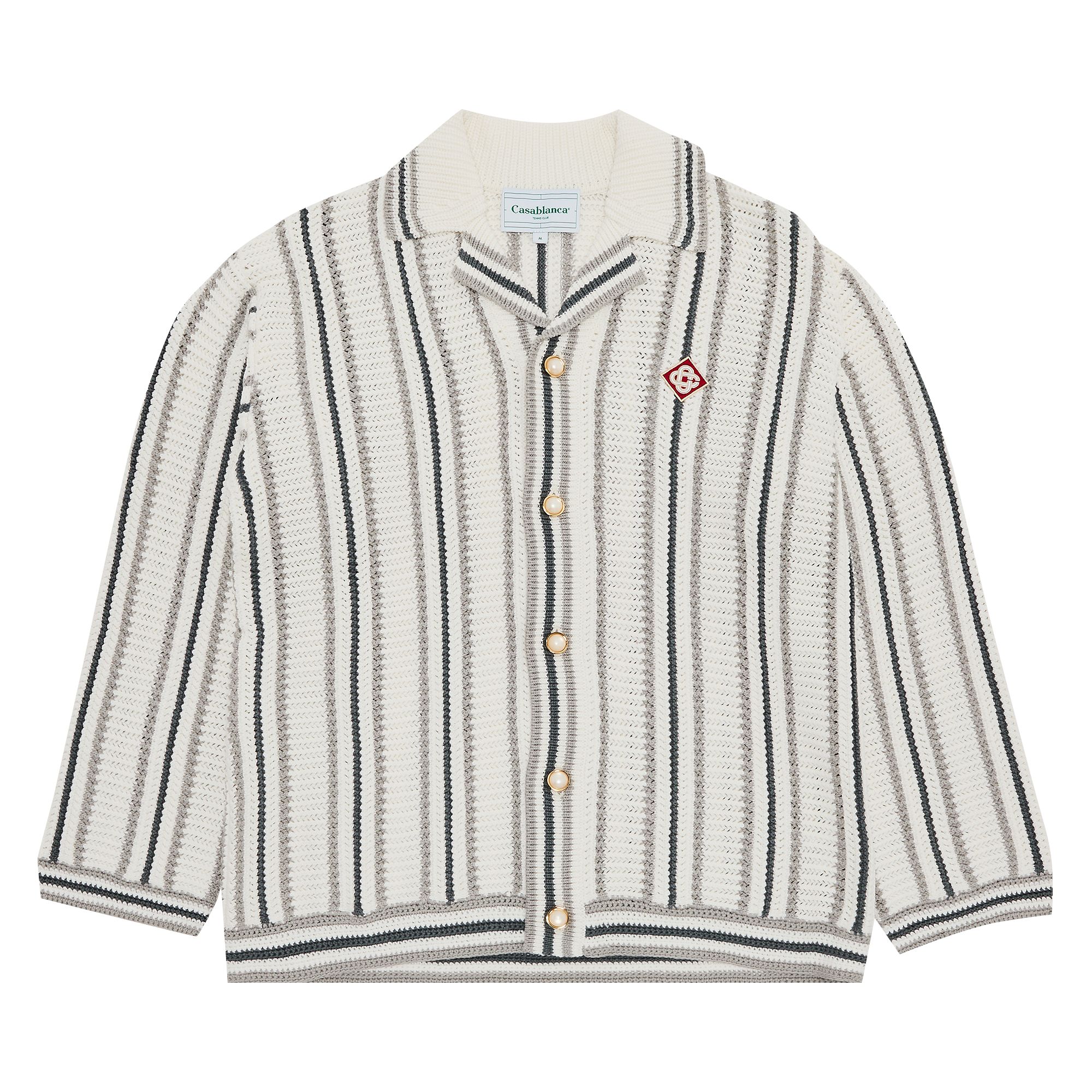 Casablanca Crochet Textured Shirt 'Grey/White' | Men's Size M