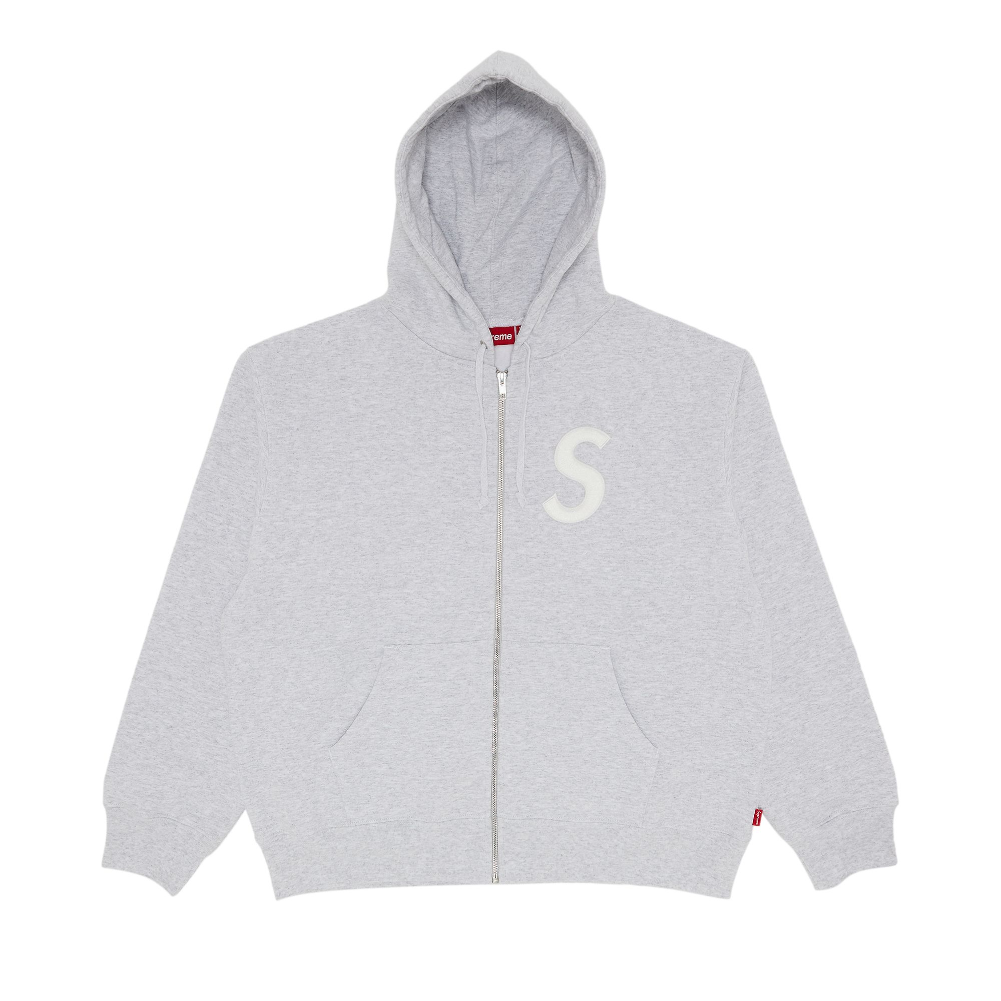 Pre-owned Supreme S Logo Zip Up Hooded Sweatshirt 'ash Grey'
