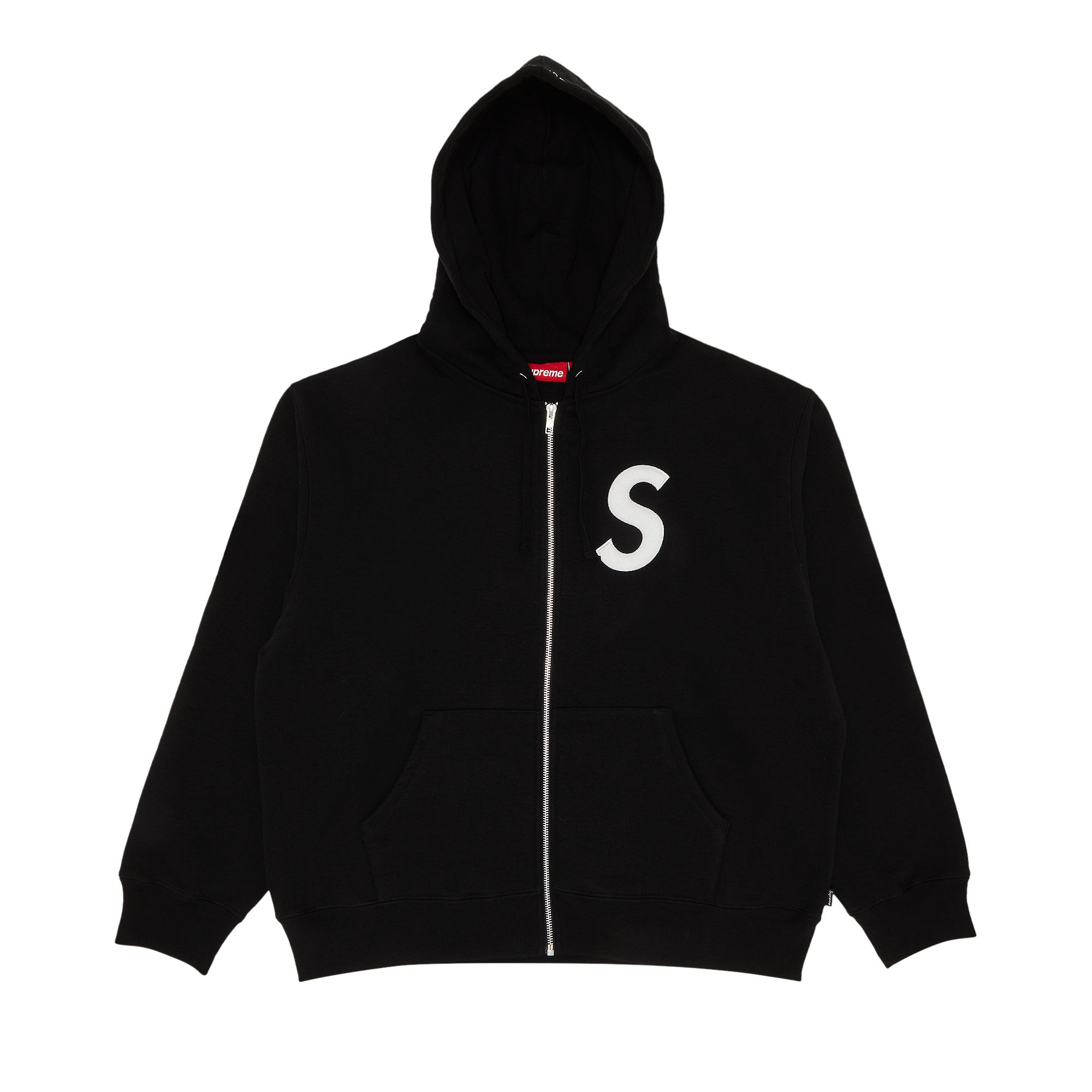 Supreme S Logo Zip Up Hooded Sweatshirt 'Black' | Men's Size 2XL