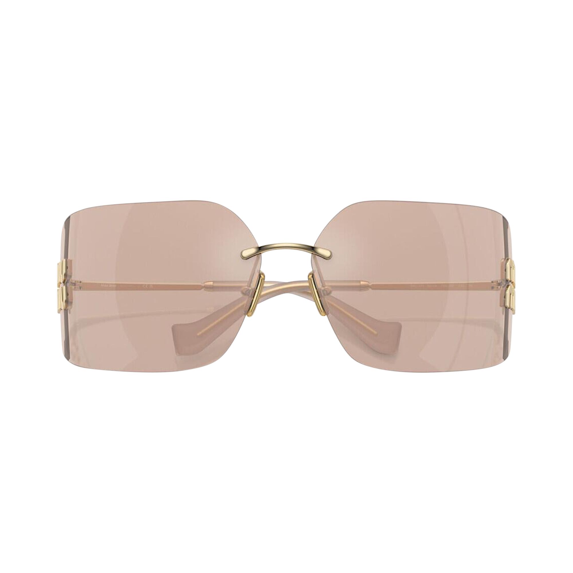 Miu Miu Irregular Sunglasses 'Pale Gold' | Brown | Women's Size Onesize