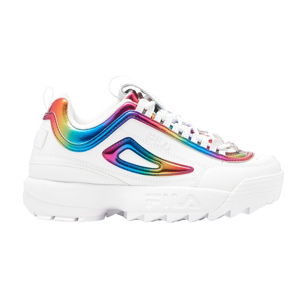 Pre-owned Fila Wmns Disruptor 2 'rainbow Chrome' In White