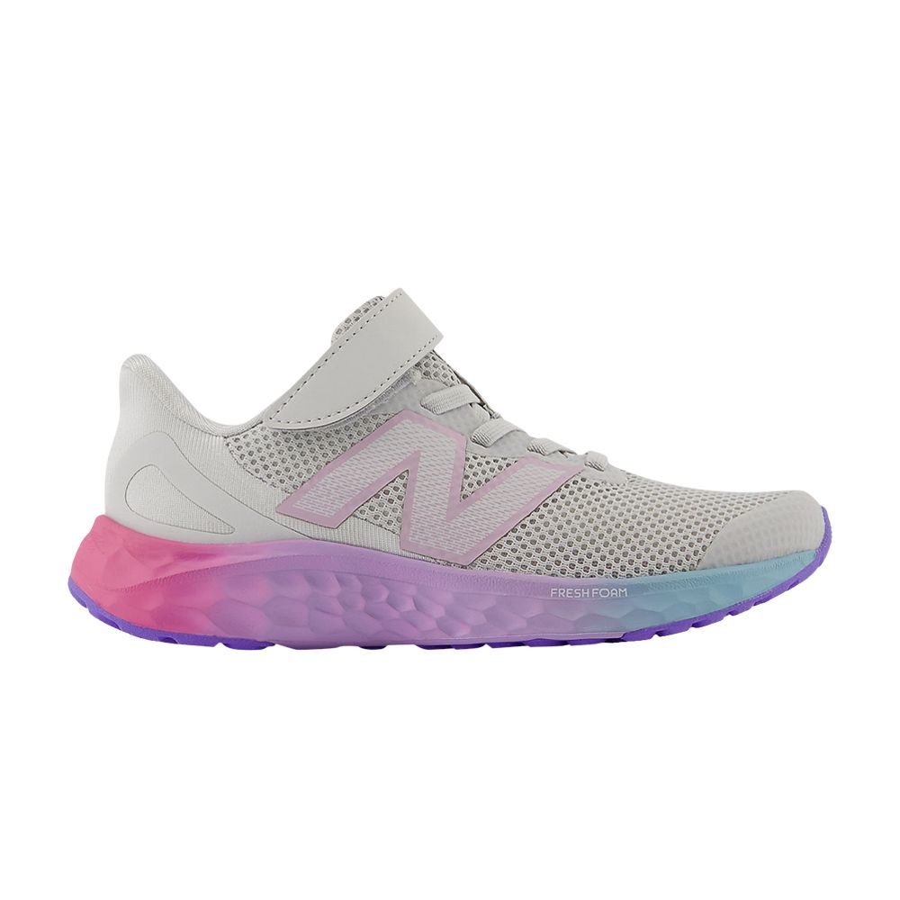 New Balance Fresh Foam Arishi v4 Bungee Lace Top Strap Little Kid 'Grey Matter Lilac Glo' | Kid's Size 10.5 - PAARIGR4