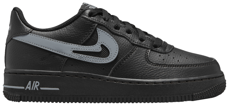 Nike Air Force 1 GS Cut Out Swoosh   Black Cool Grey