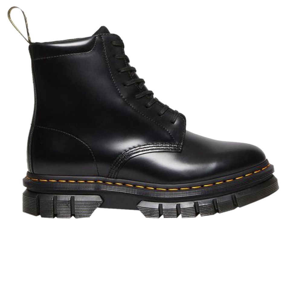 Pre-owned Dr. Martens Rikard Smooth Leather Platform Lace Up Boots 'black'