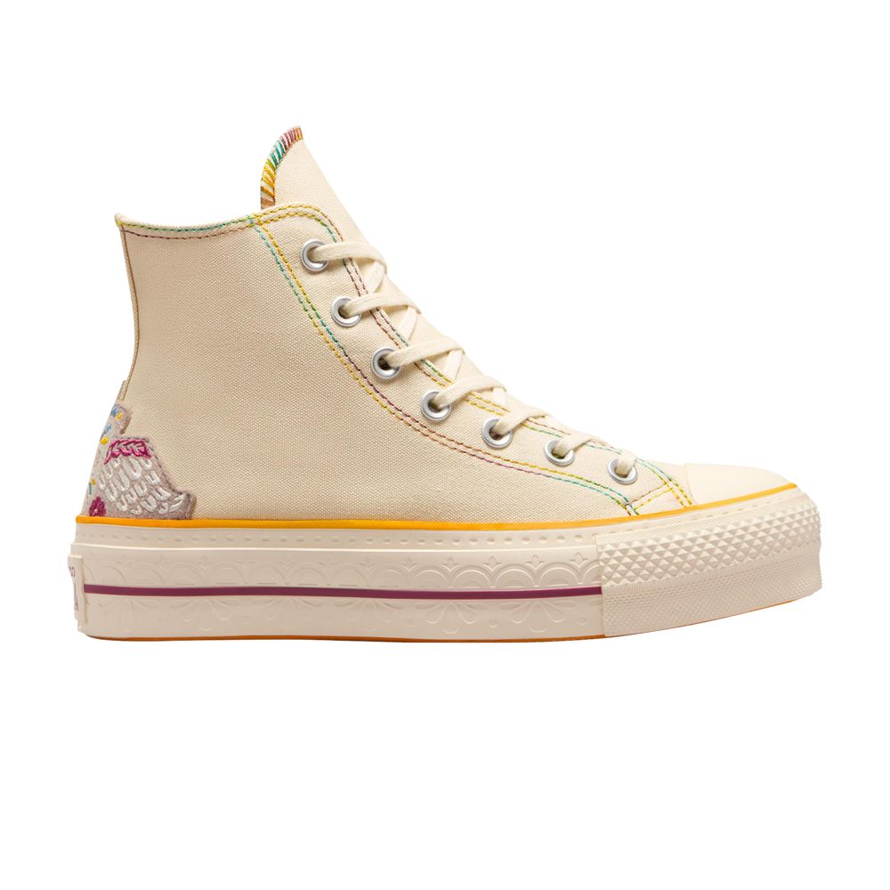 Pre-owned Converse Wmns Chuck Taylor All Star Lift Platform High 'dia De Muertos' | Cream | Women's Size 8 In White