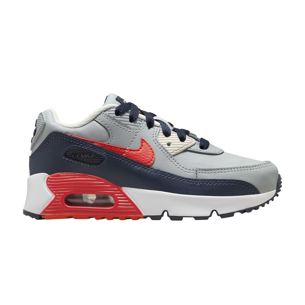 Nike Air Max 90 Leather PS 'Light Smoke Bright Crimson' | Grey | Kid's Size 11