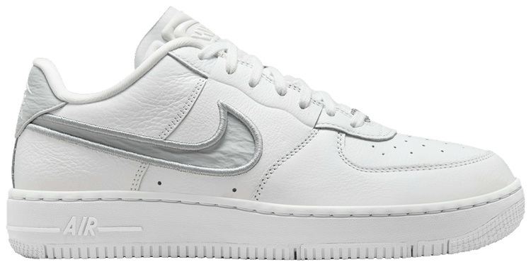 Nike air force white and silver hotsell