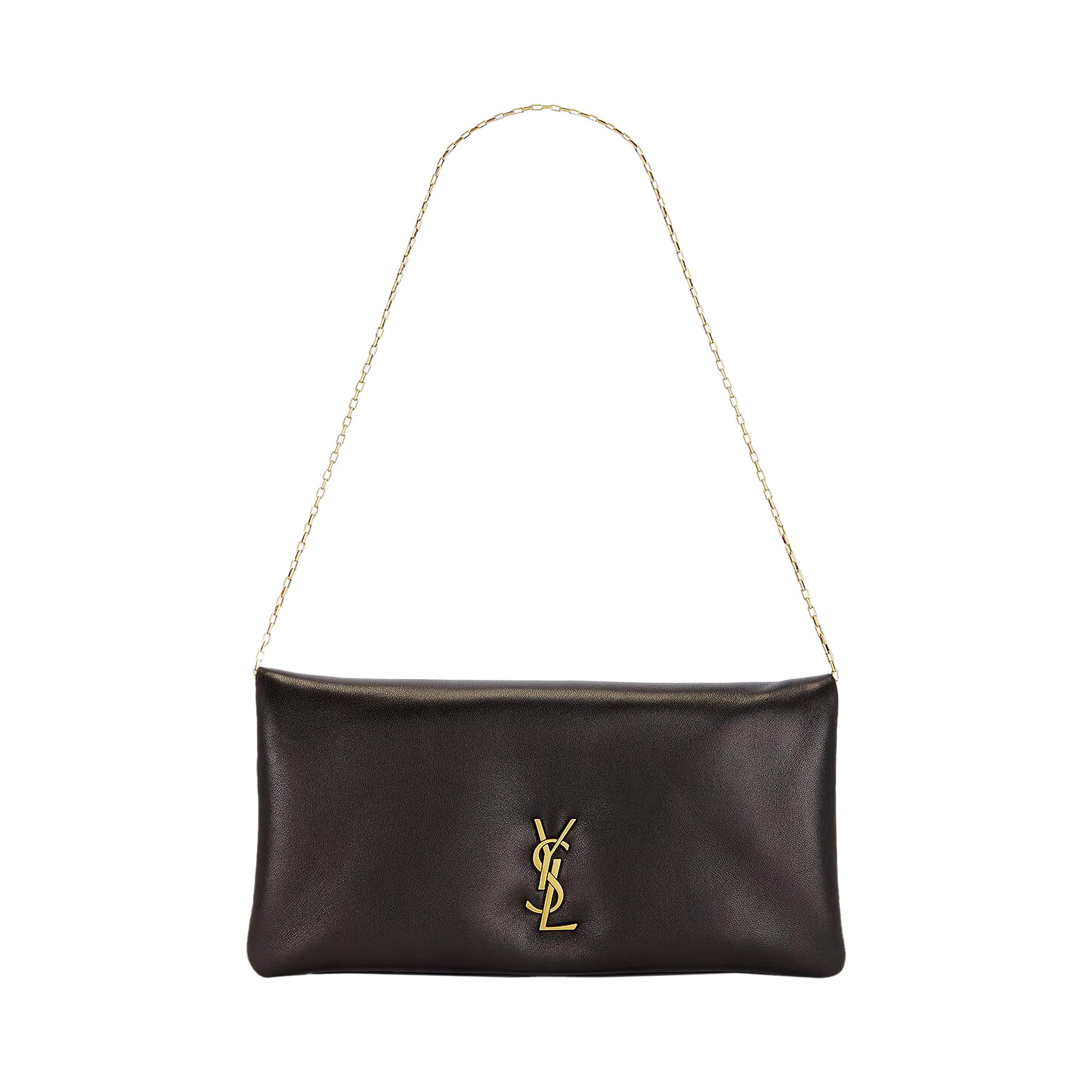 Pre-owned Saint Laurent Mini Calypso Leather Shoulder Bag 'black' | Women's Size Onesize