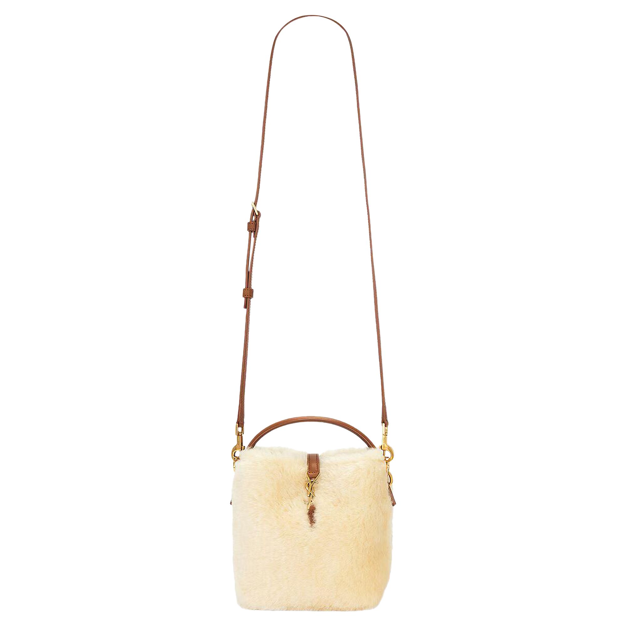 Saint Laurent Mini Le 37 Bucket Bag 'Cream Beige/Brick' | White | Women's Size Onesize