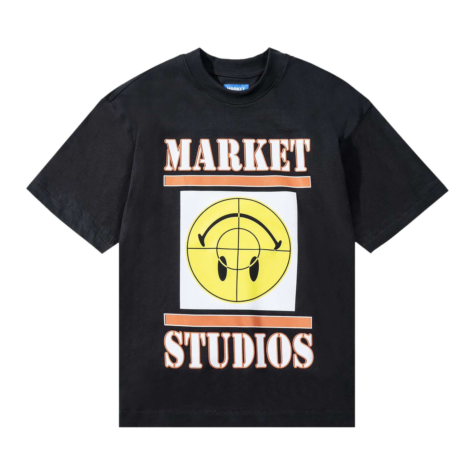 Market Smiley Focus T-Shirt 'Washed Black' | Men's Size 2XL