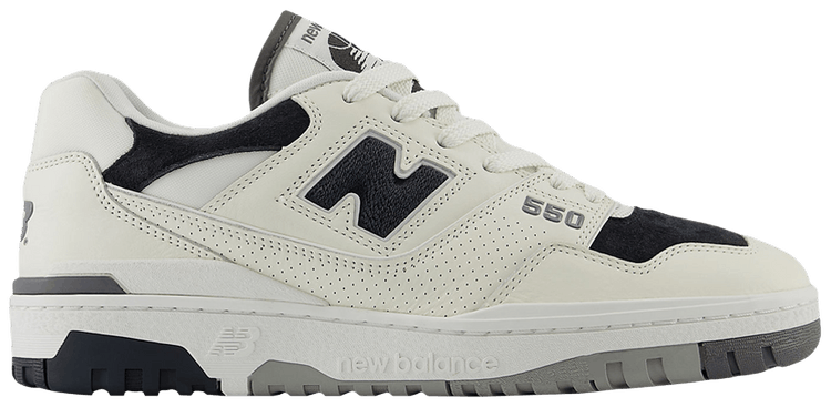 New Balance 550 Suede Toe Pack   White Black
