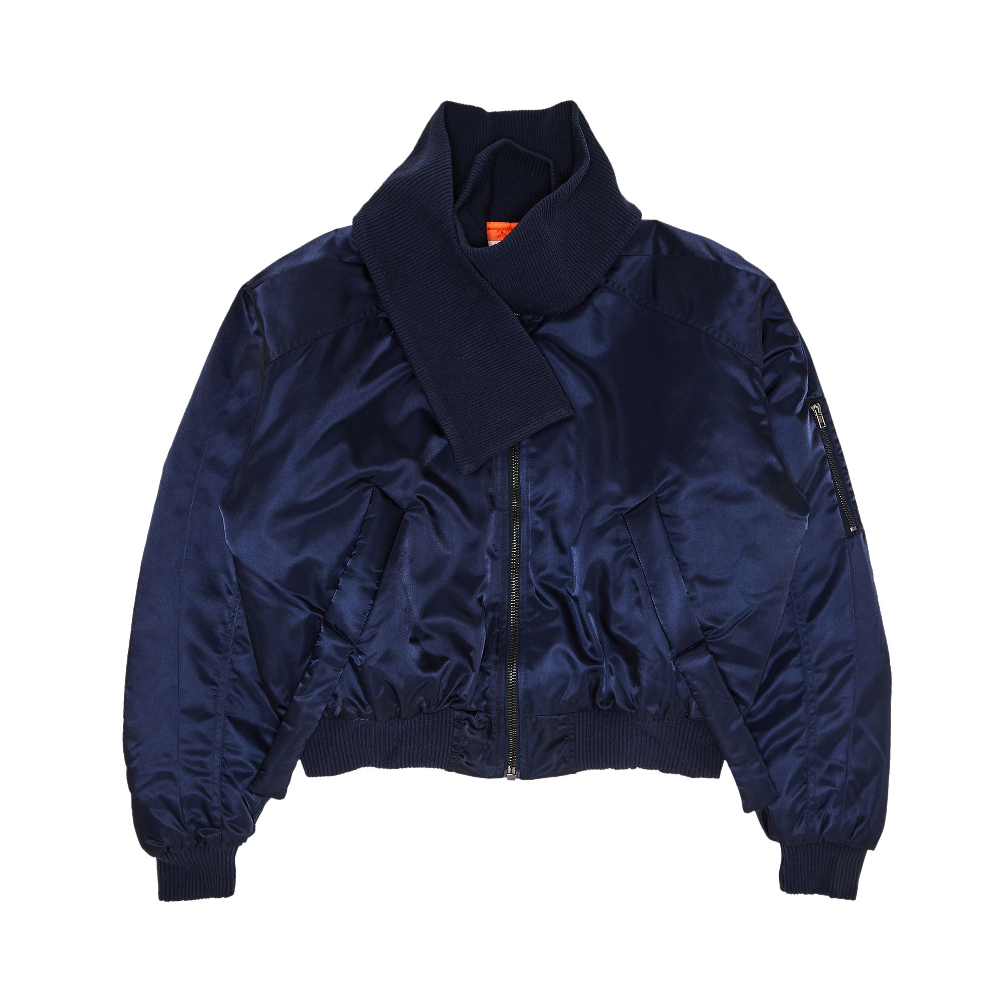 Pre-owned Ottolinger Scarf Bomber Jacket 'midnight Blue' | Women's Size S