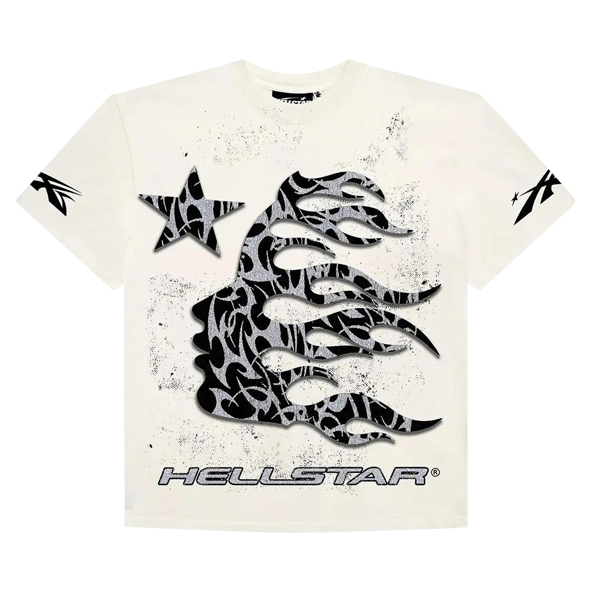 Hellstar Glitter P2P T-Shirt 'Black' | Cream | Men's Size L