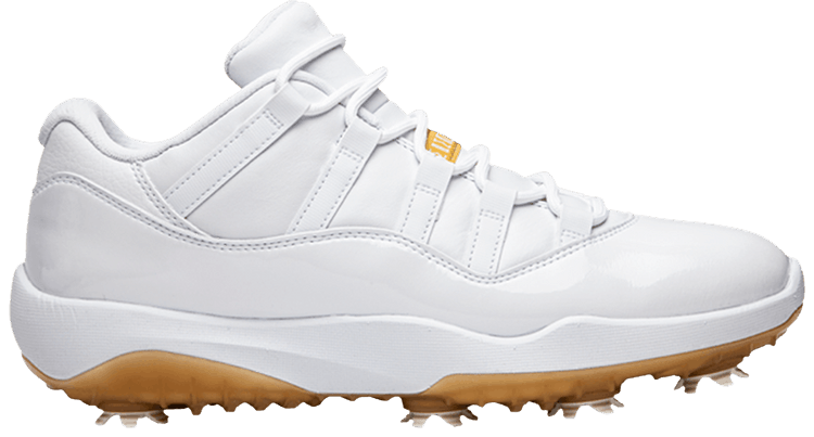 Jordan 11 low golf white metallic gold store