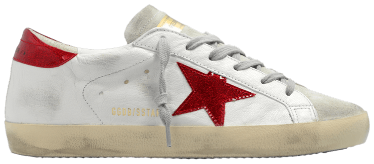 Golden Goose Wmns Superstar White Red Ice