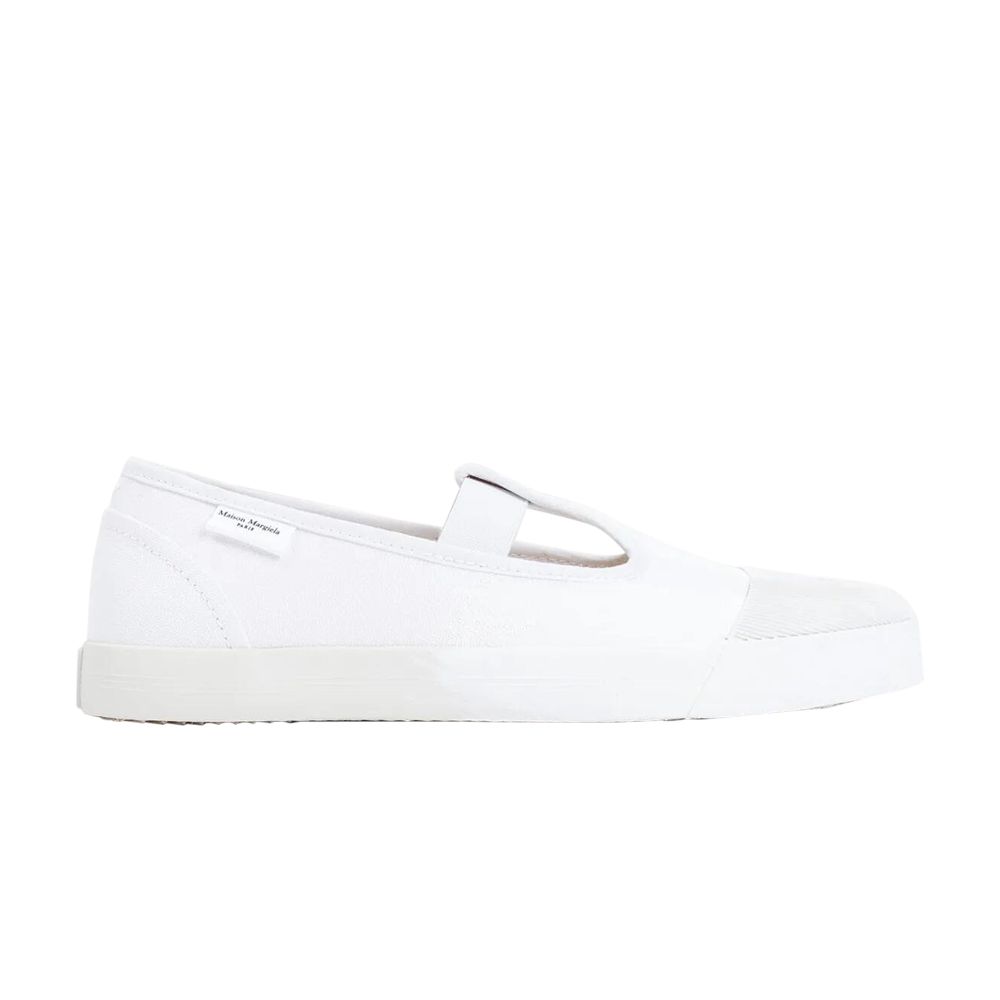 Pre-owned Maison Margiela Wmns On The Deck Tabi Mary-jane 'painted - White' | Women's Size 39