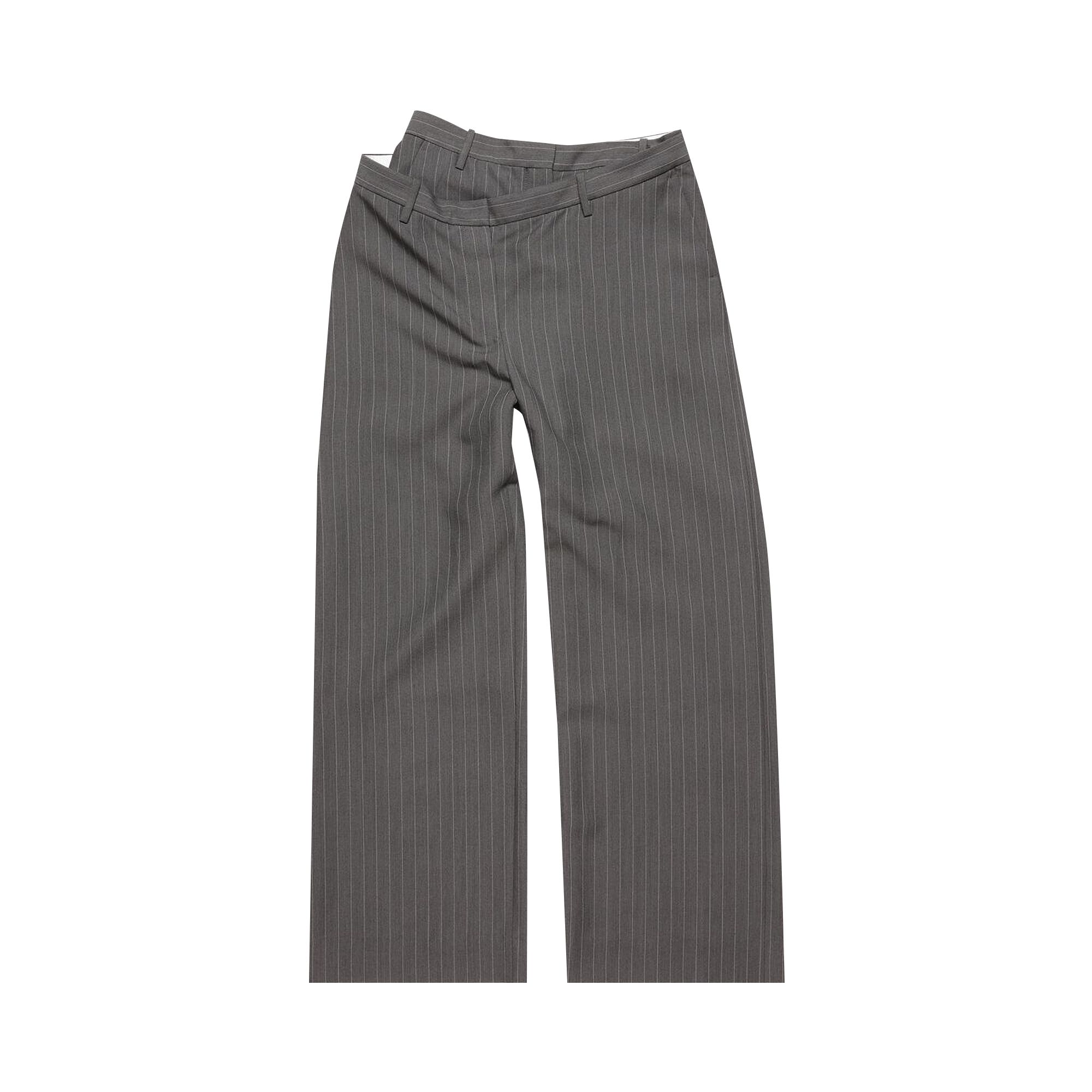 Pre-owned Acne Studios Deconstructed Pinstripe Trousers 'grey Melange' | Women's Size 36