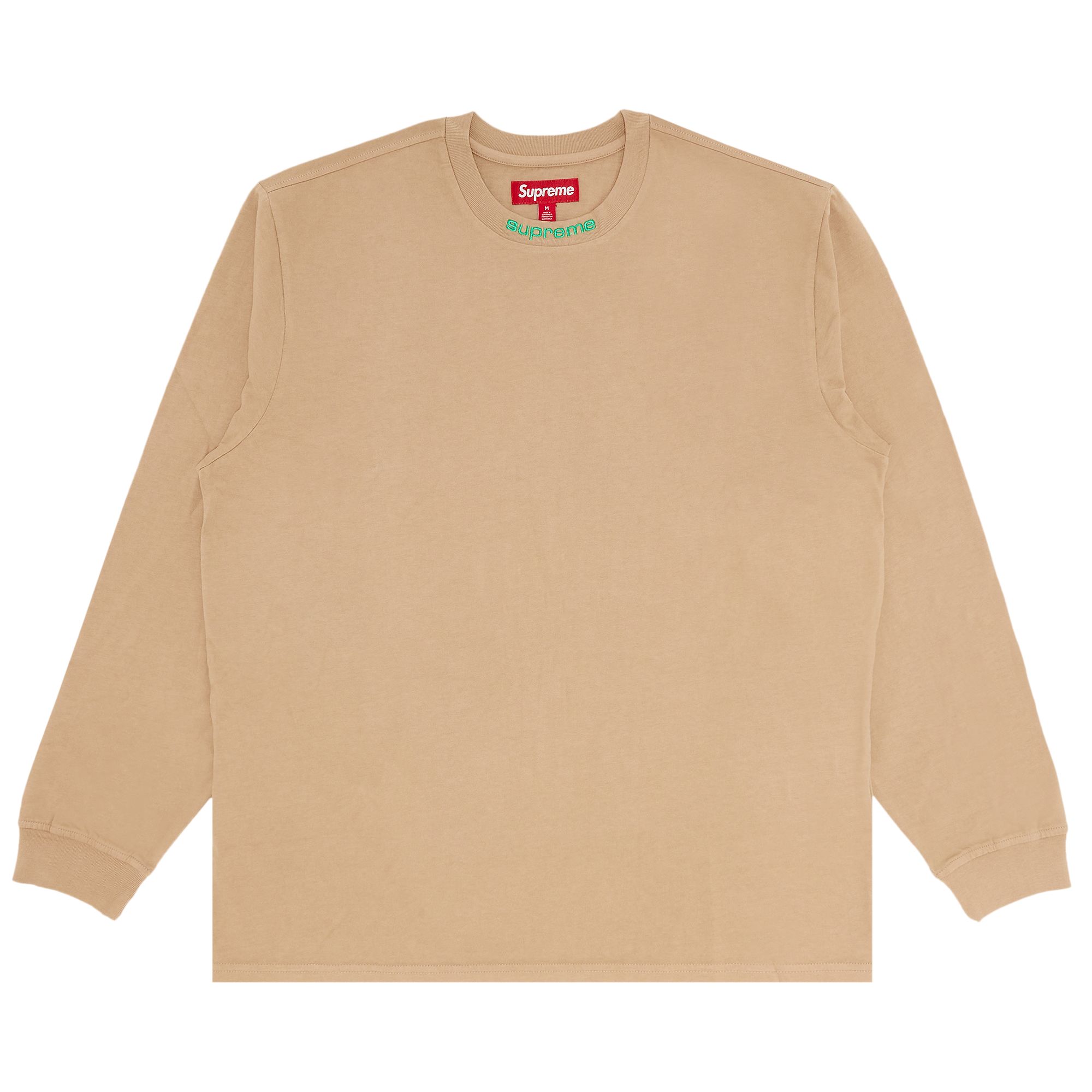 Supreme Embroidered Collar Long-Sleeve Top 'Tan' | Men's Size M