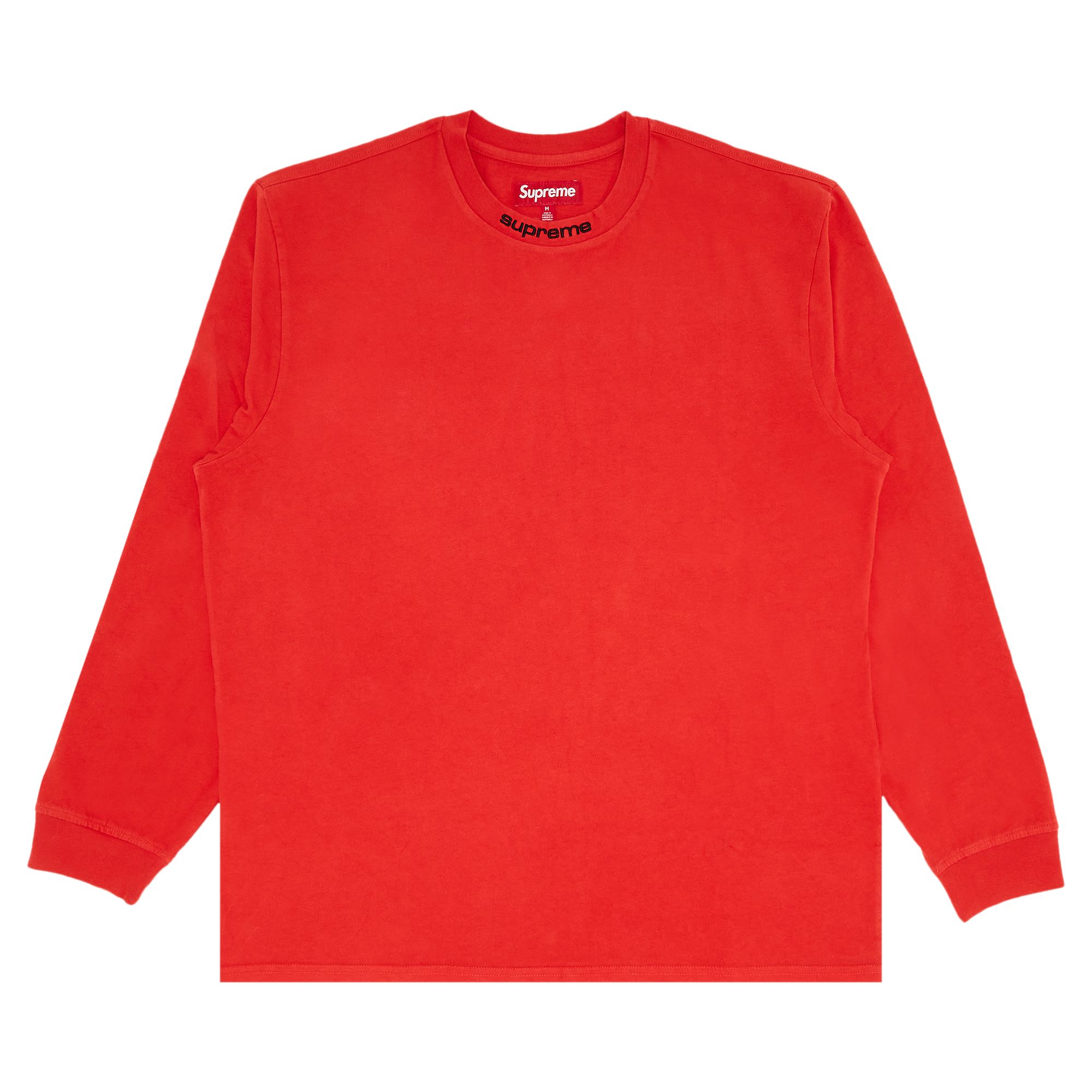 Supreme Embroidered Collar Long-Sleeve Top 'Red' | Men's Size M