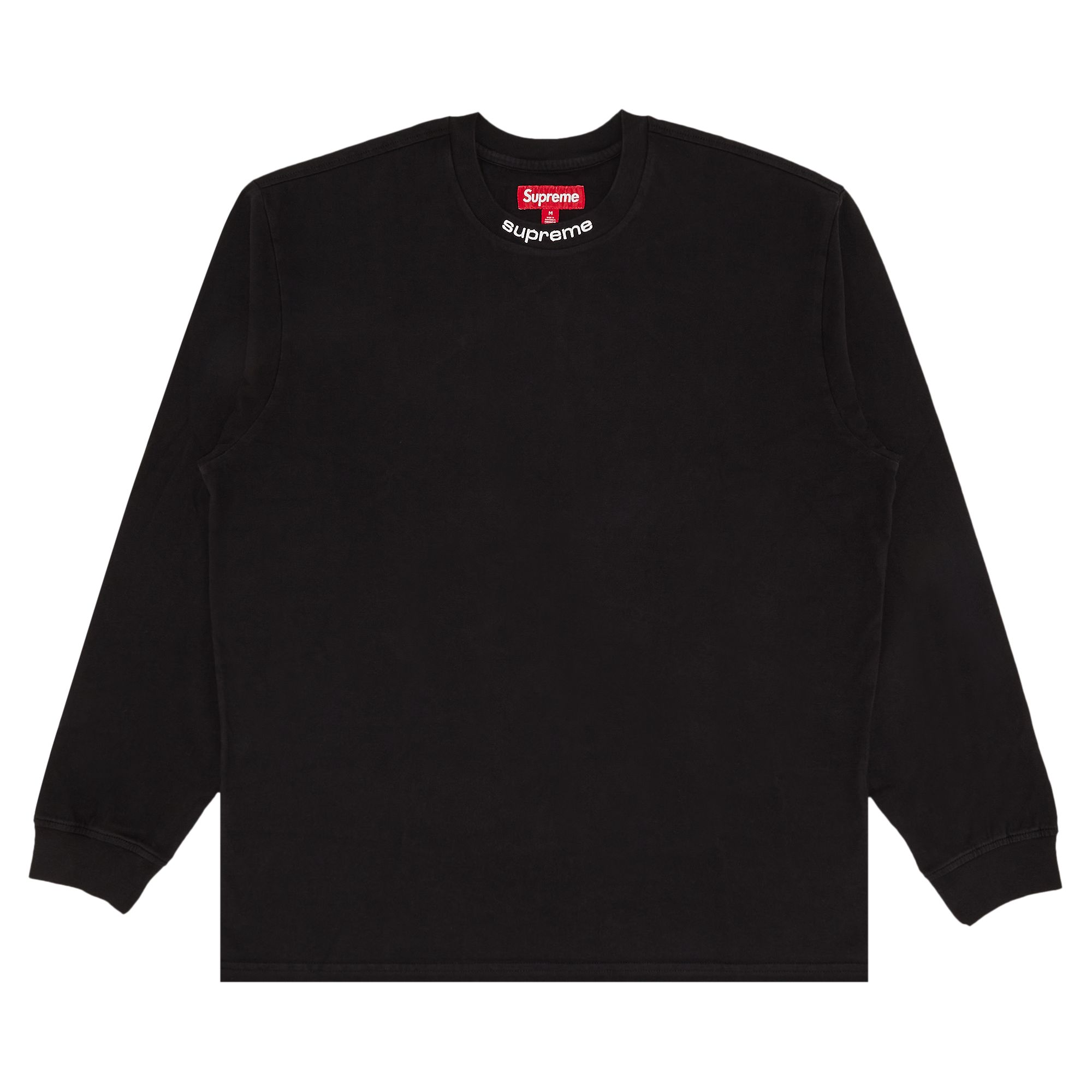 Supreme Embroidered Collar Long-Sleeve Top 'Black' | Men's Size S